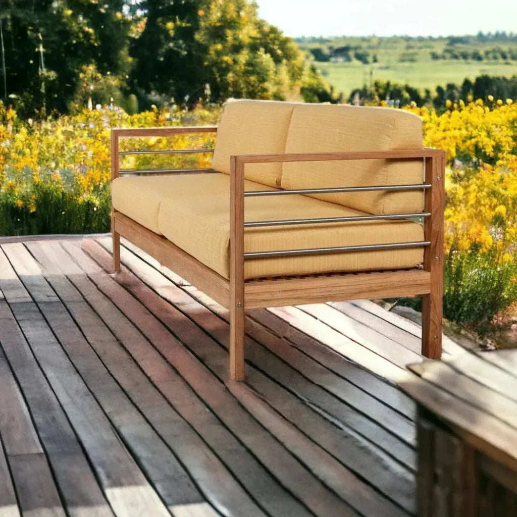 SoHo Three Person Patio Sofa with Sunbrella Cushions