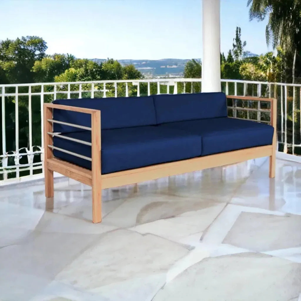 SoHo Three Person Patio Sofa with Sunbrella Cushions