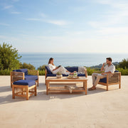 Summer Teak Patio Deep Sofa Set with Subrella Cushion 5PC