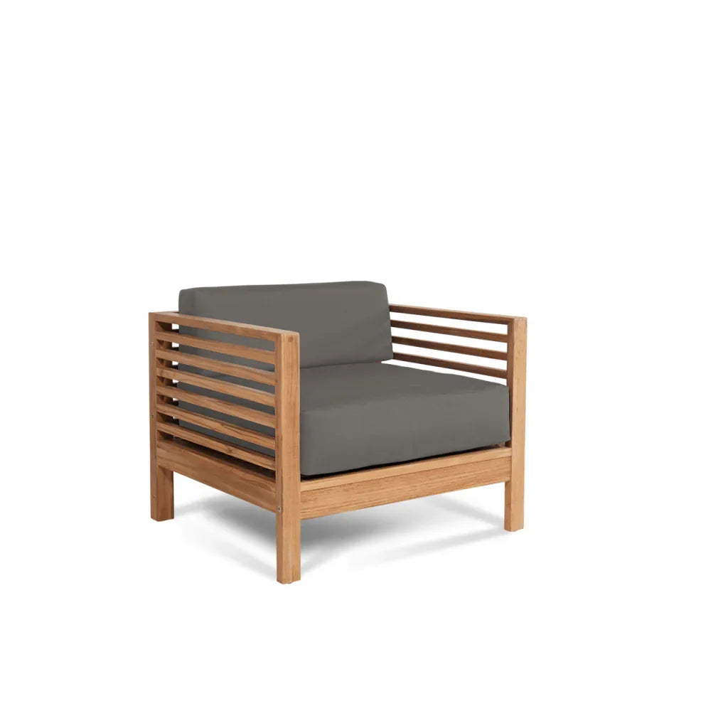 Summer Teak Patio Deep Sofa Set with Subrella Cushion 5PC