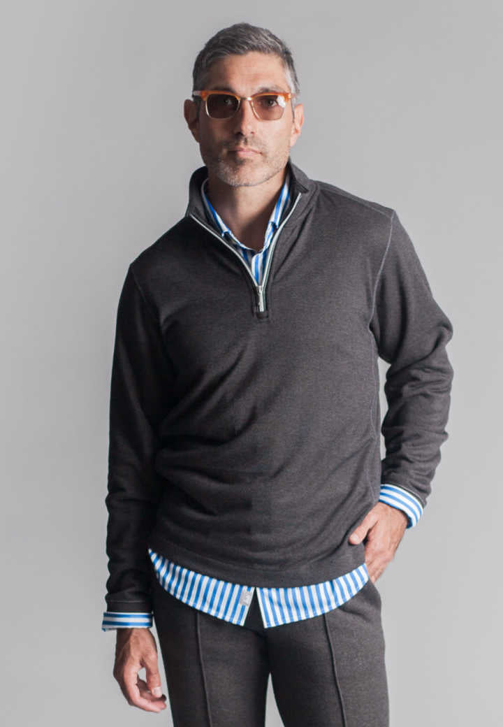 Voey Quarter Zip Sweatshirt - Charcoal Gray