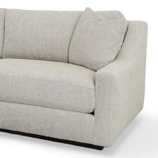 White Clay  Grain Leather Sofa - Made America