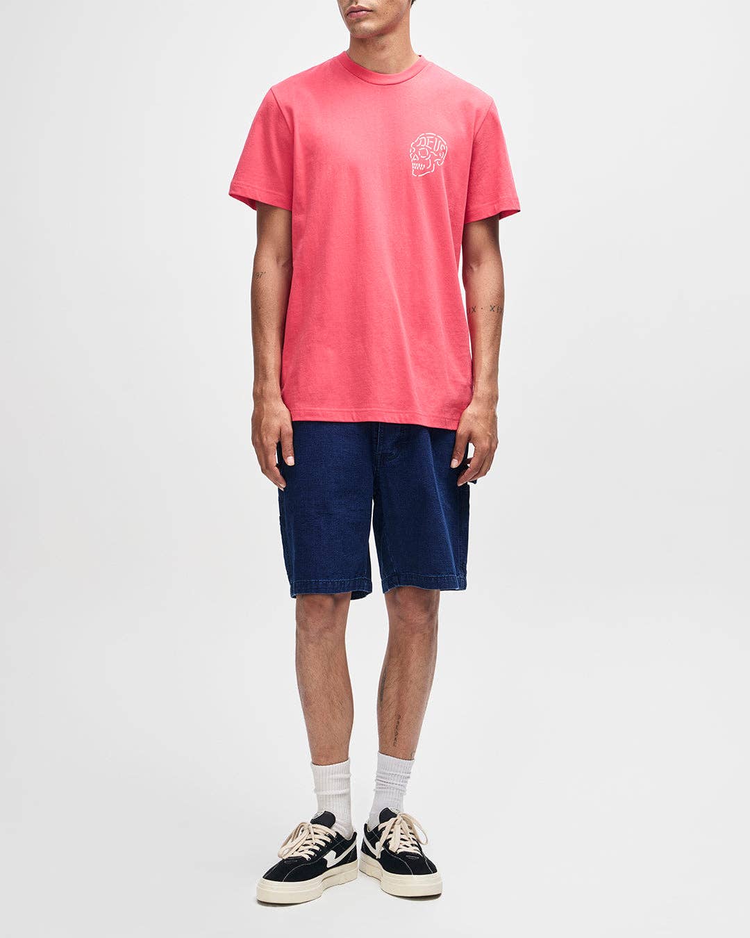 Venice Skull Tee - Melon Red