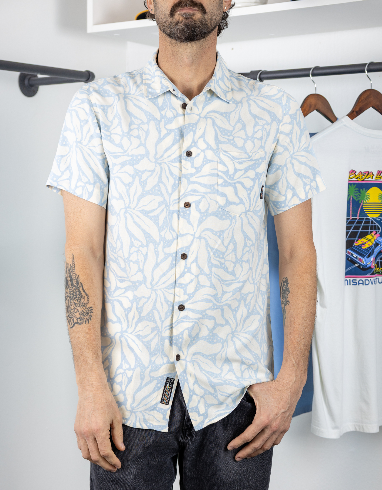 LEAF ME BLUE - NIGHTHAWK™ BUTTON UP