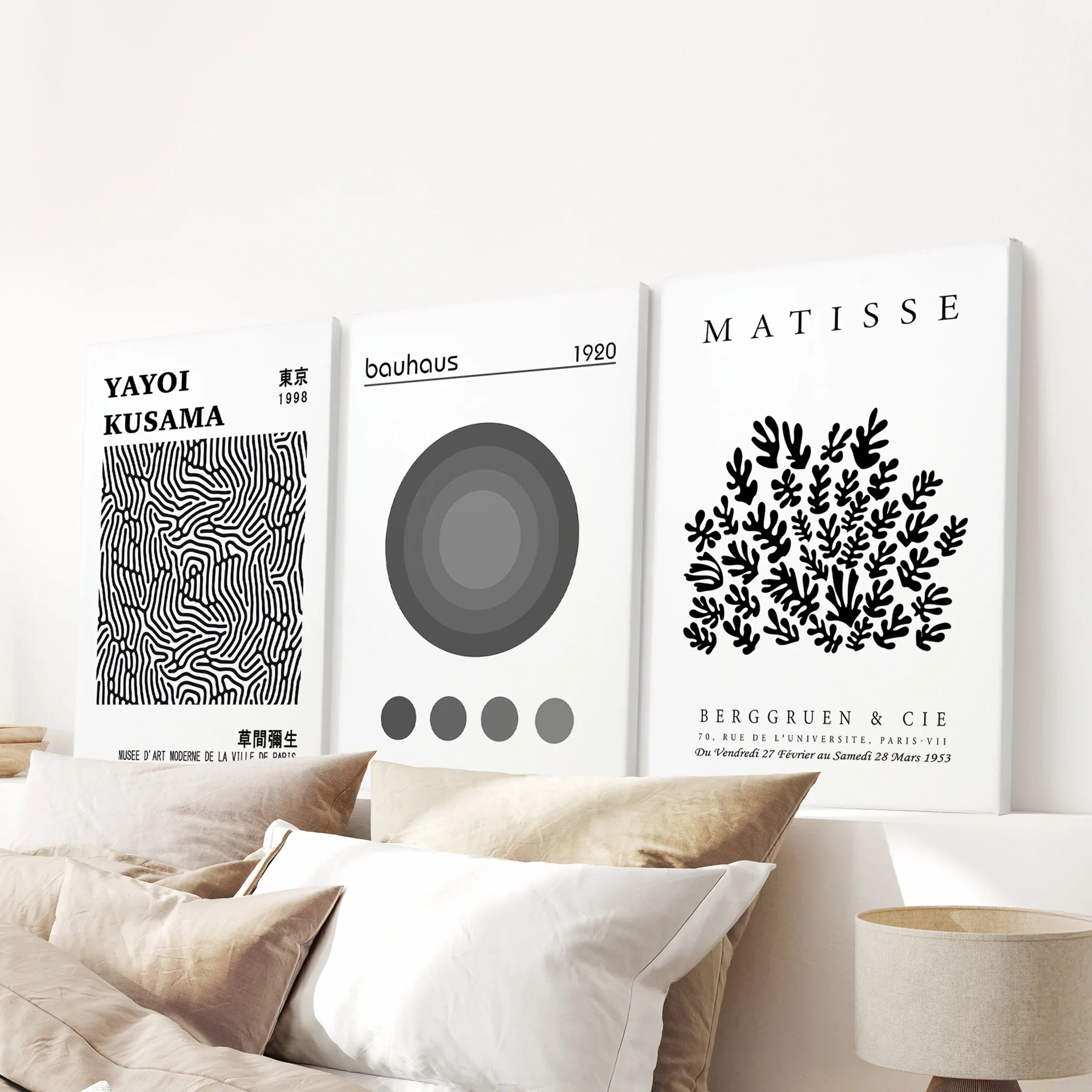 Kusama, Matisse & Bauhaus 3 Piece Wall Art