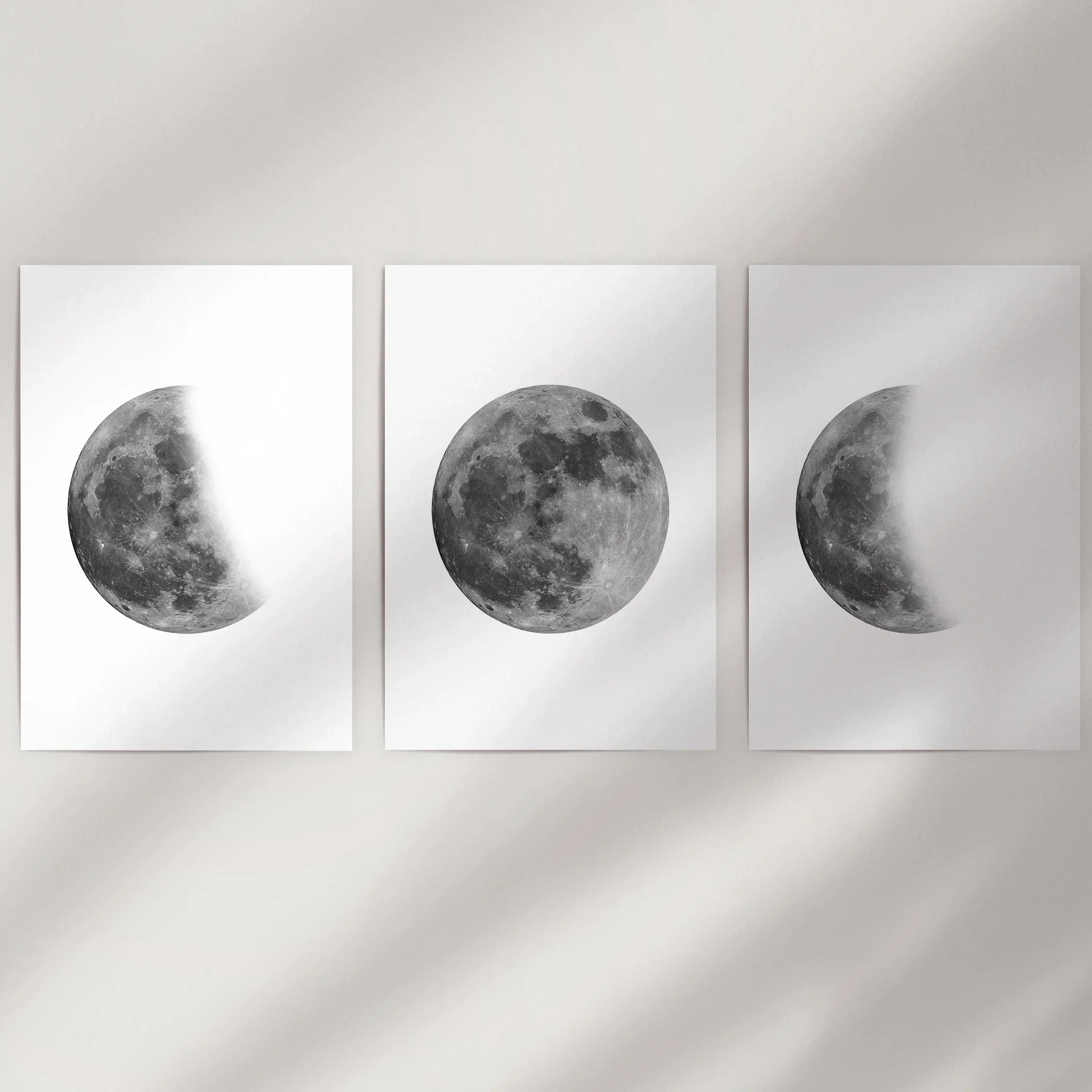 Lunar Phases 3 Piece Wall Art