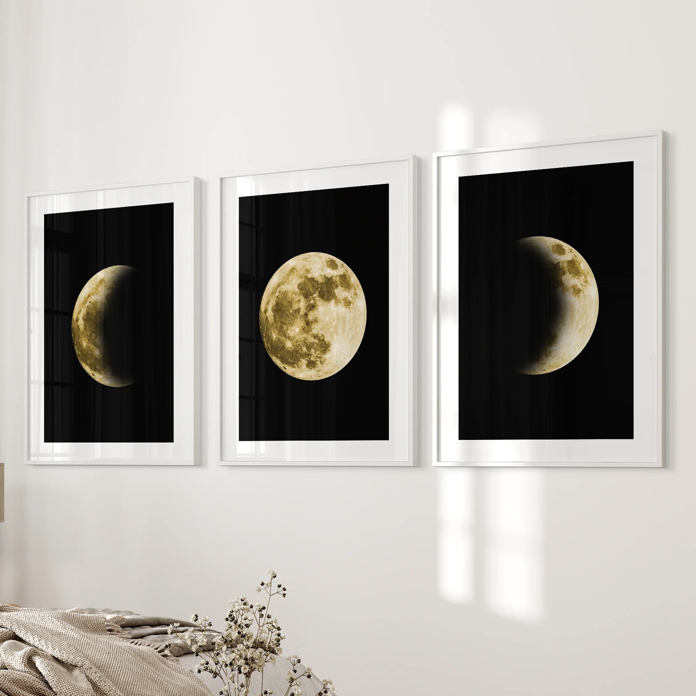 Celestial Moon 3 Piece Wall Art