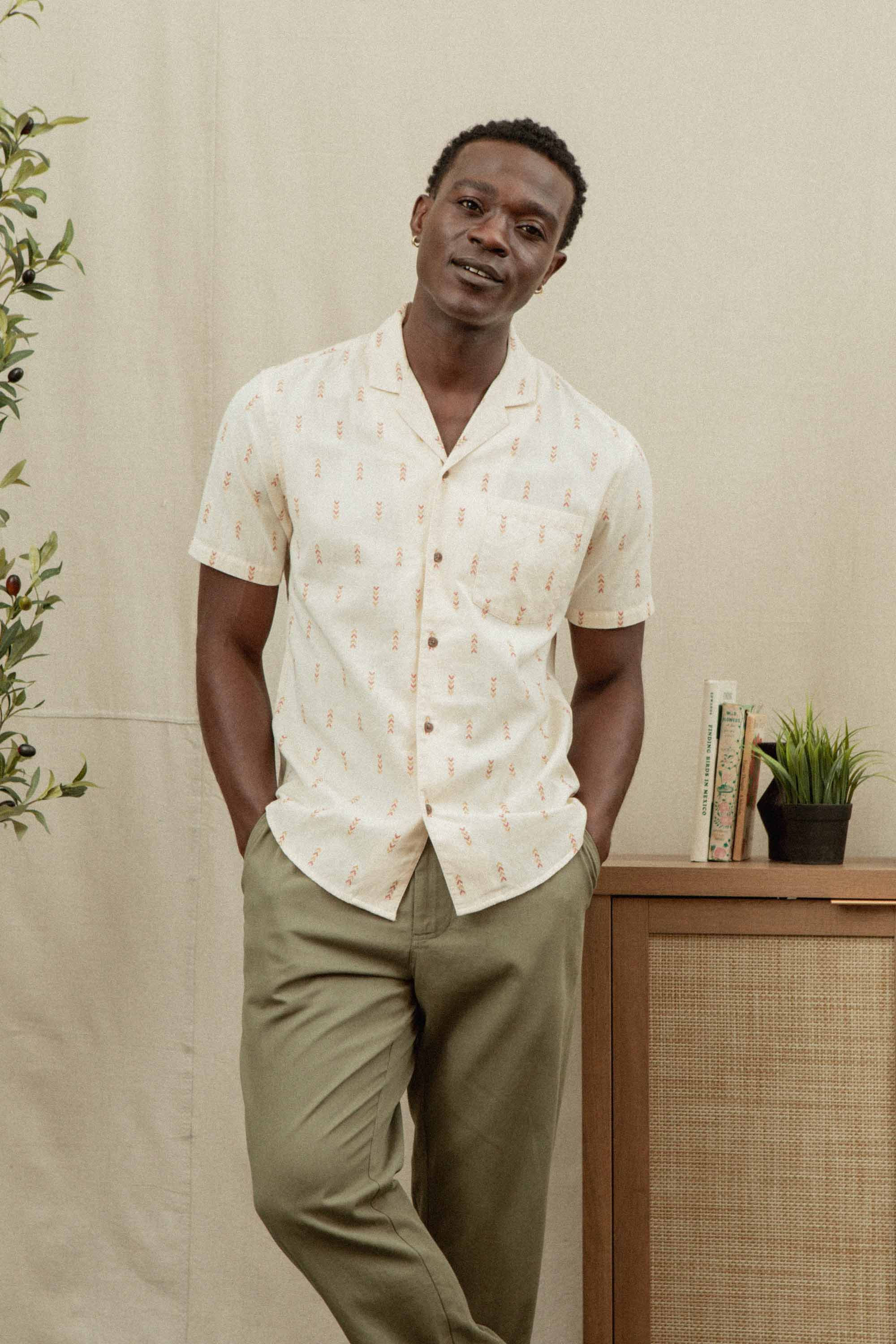 Collins Slim Shirt / Dune Chevron