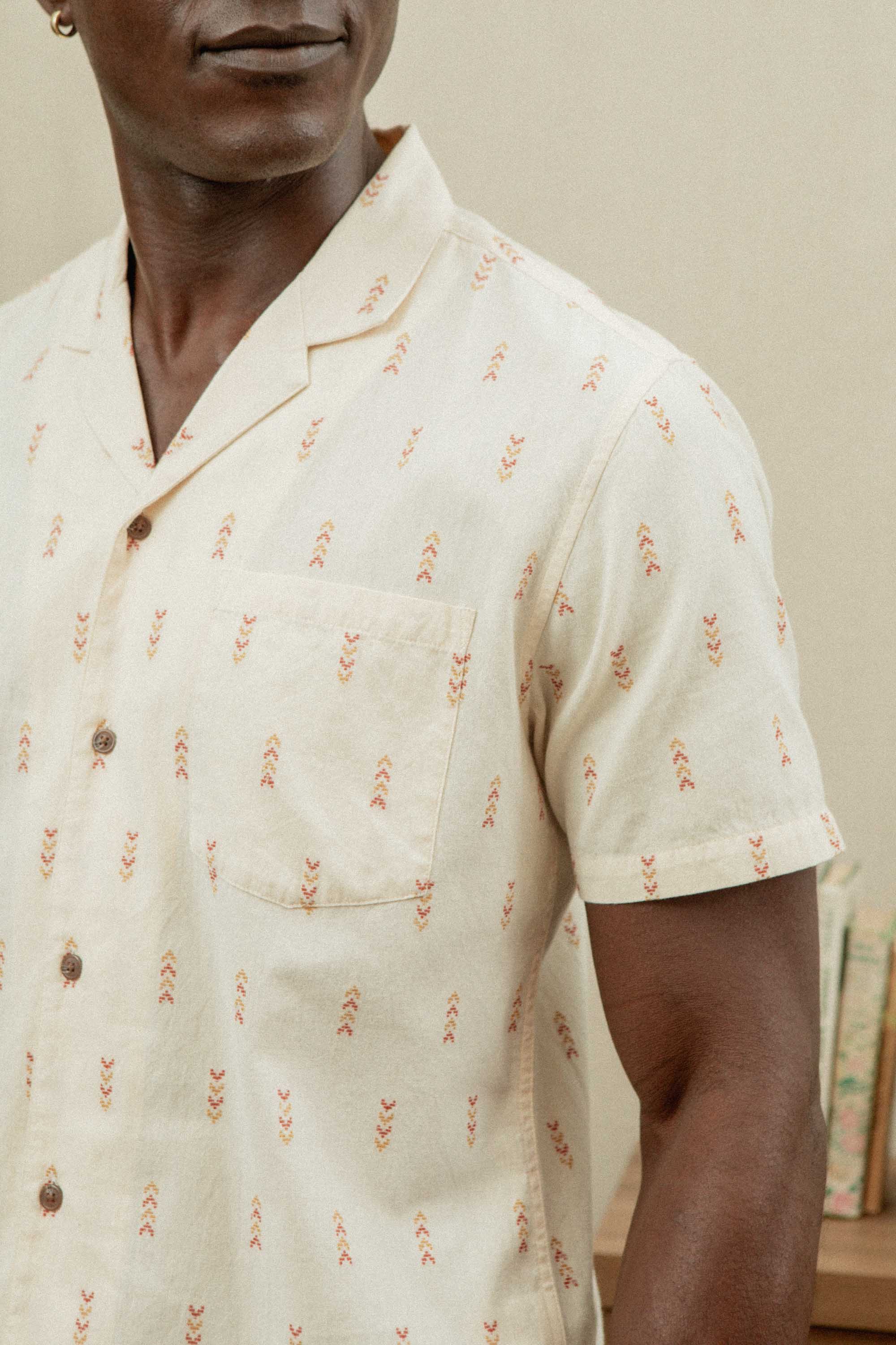 Collins Slim Shirt / Dune Chevron