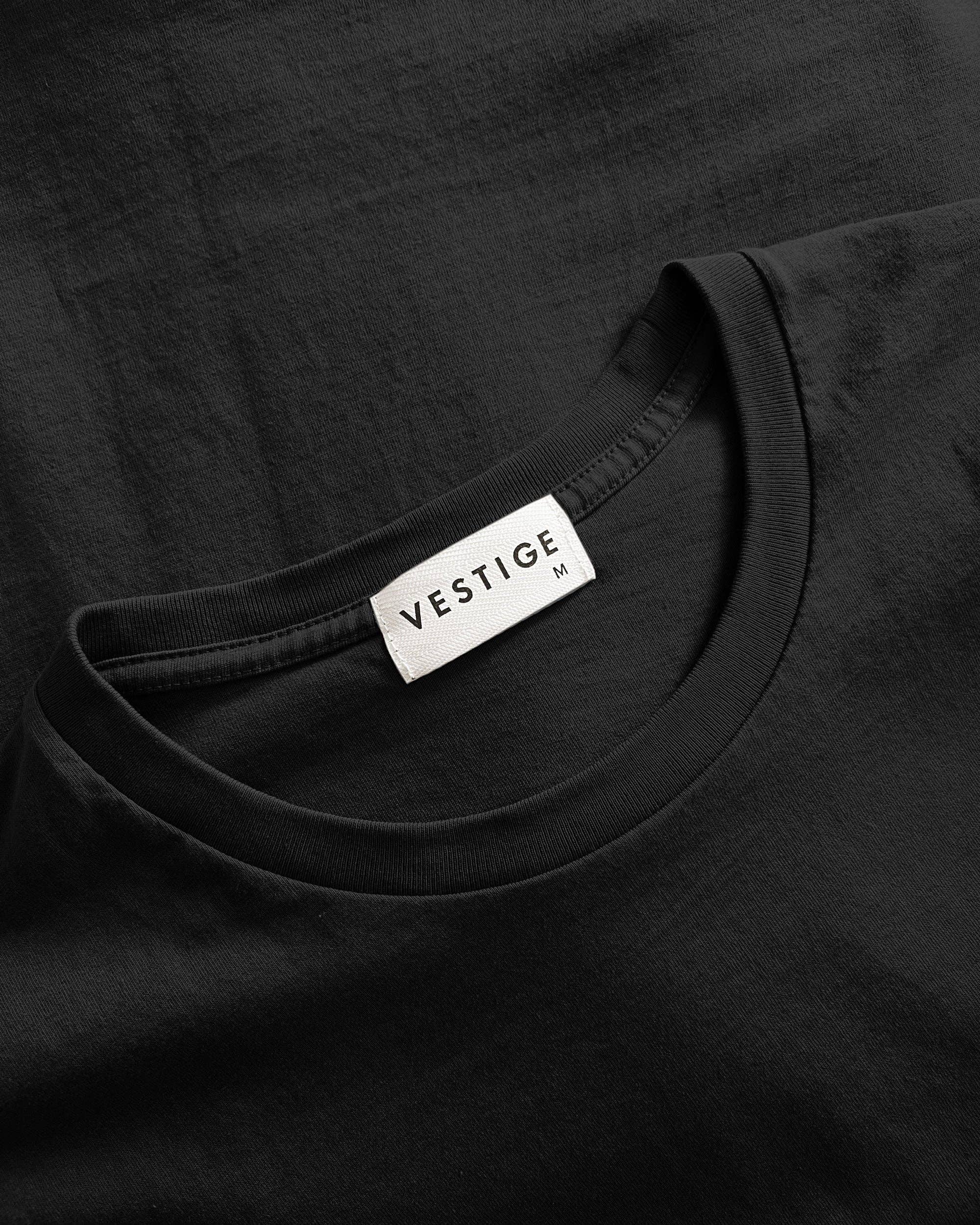 Palm Sun Stripe Tee, Black