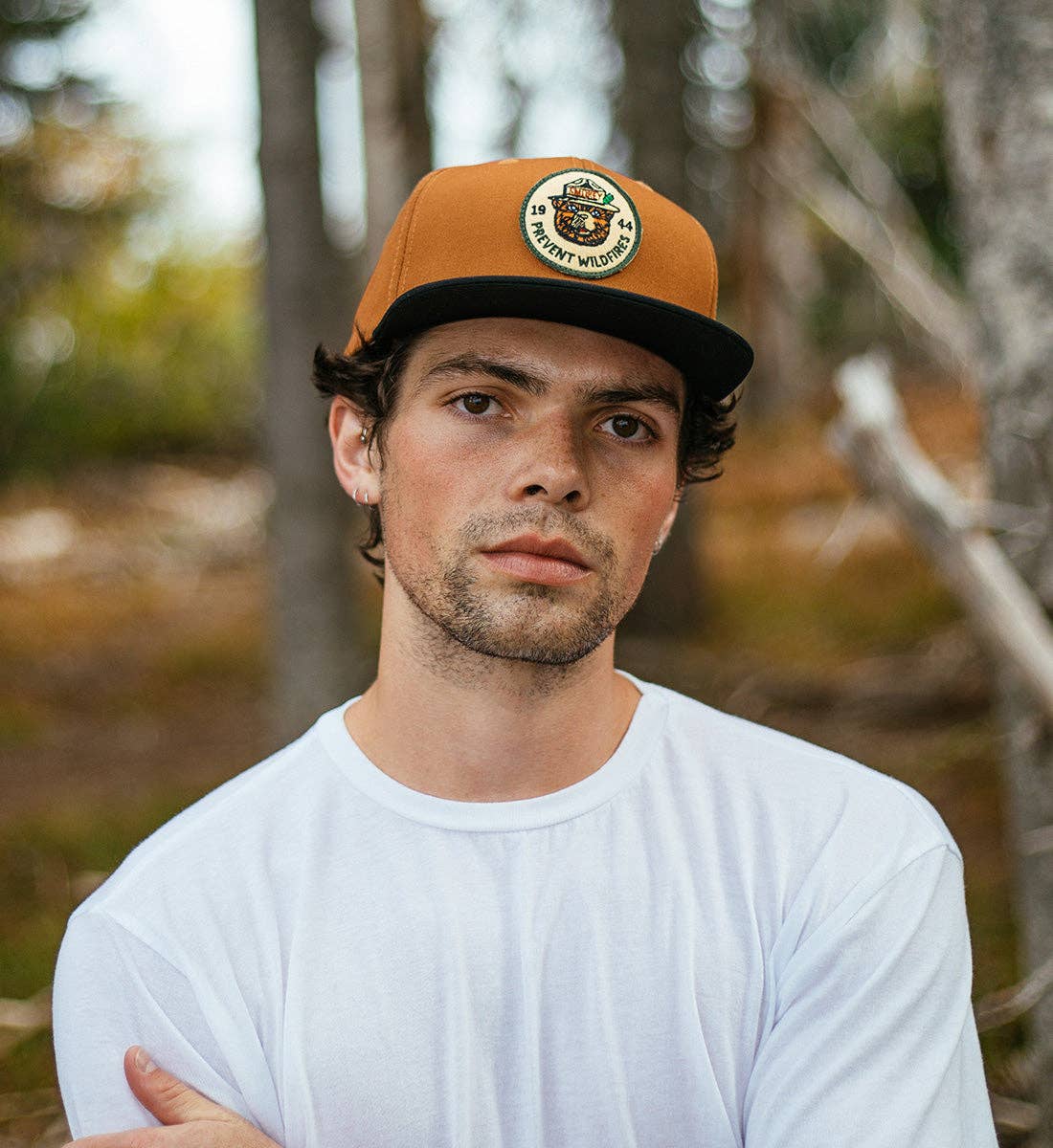 Smokey Bear Ranger Flat Bill Hat - Bark