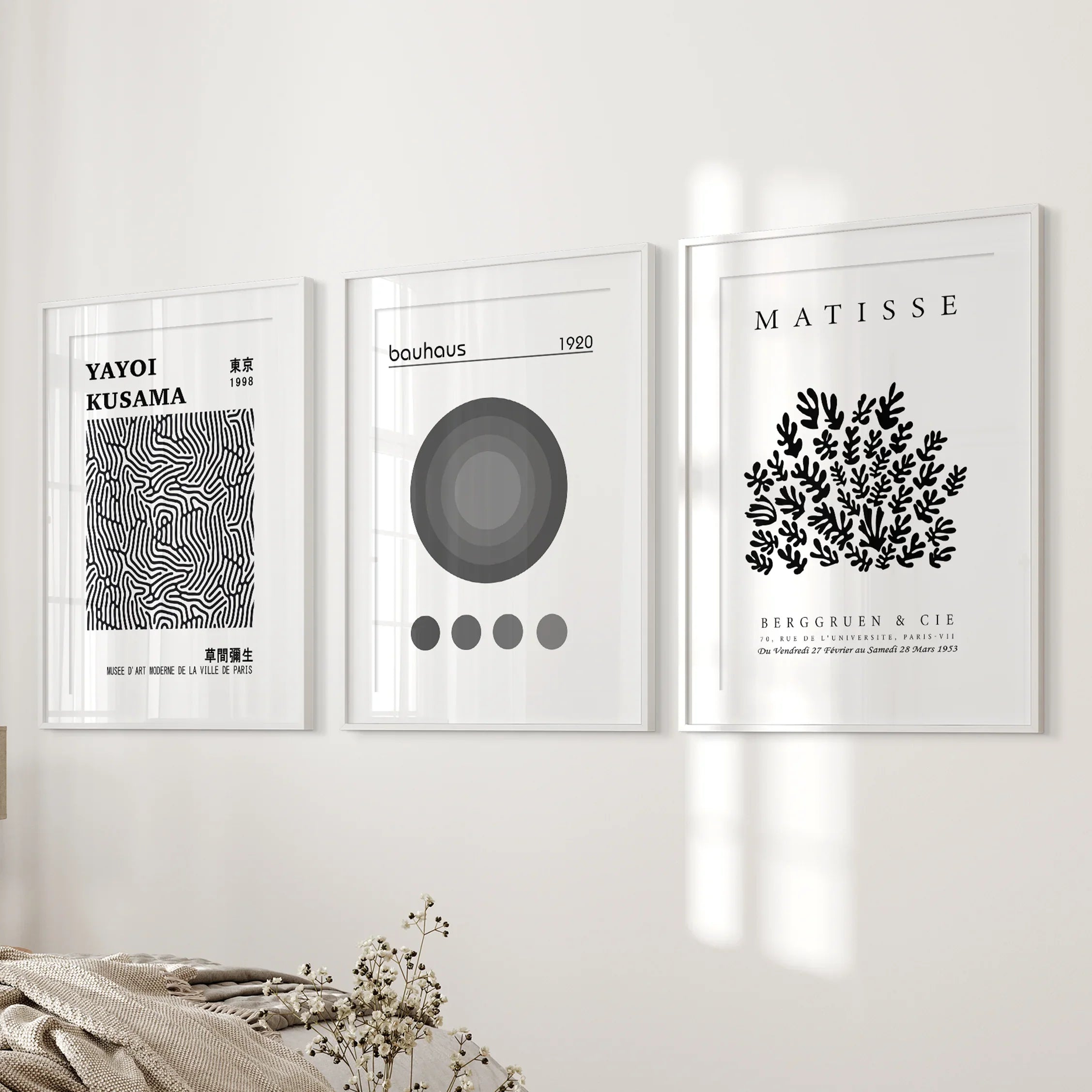 Kusama, Matisse & Bauhaus 3 Piece Wall Art