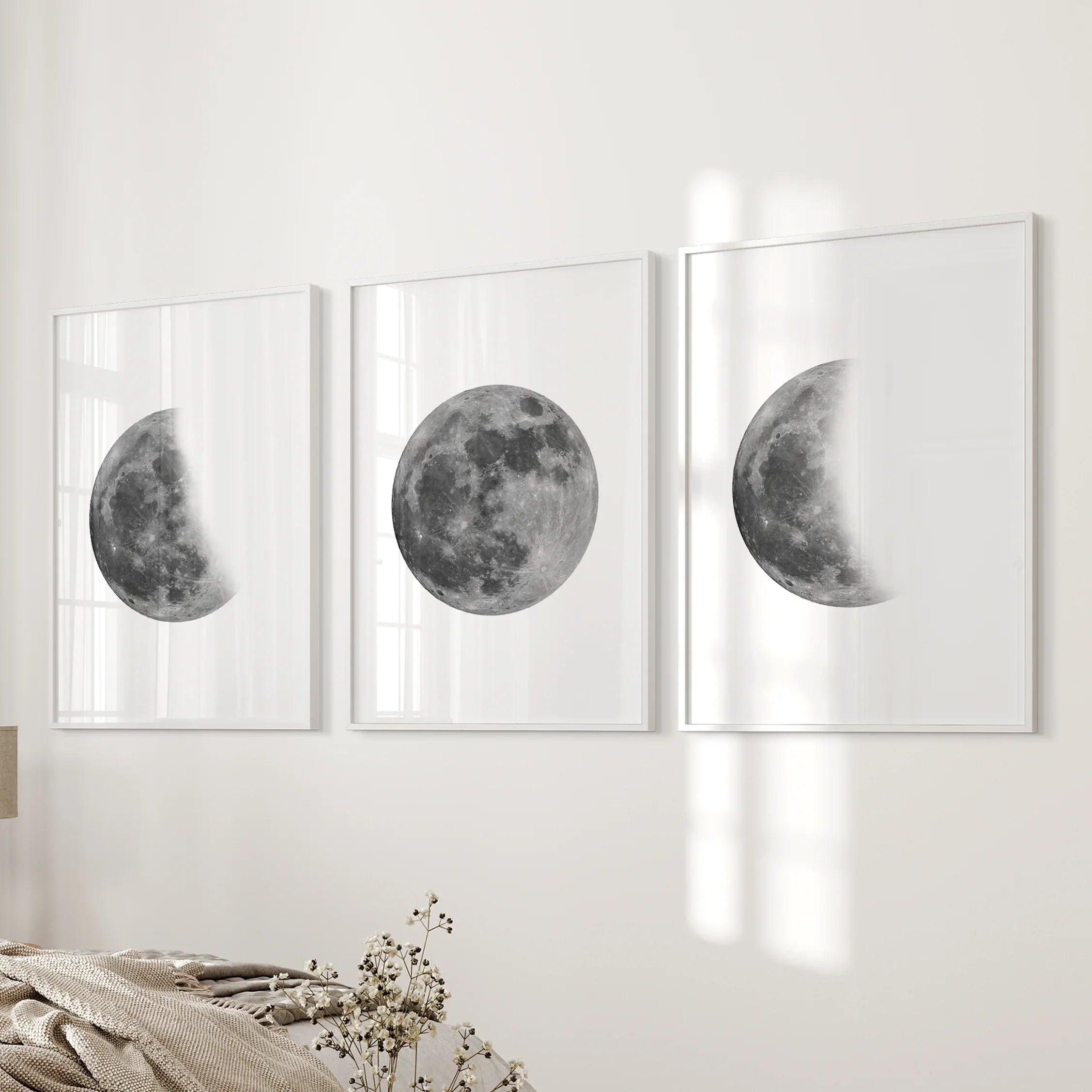 Lunar Phases 3 Piece Wall Art