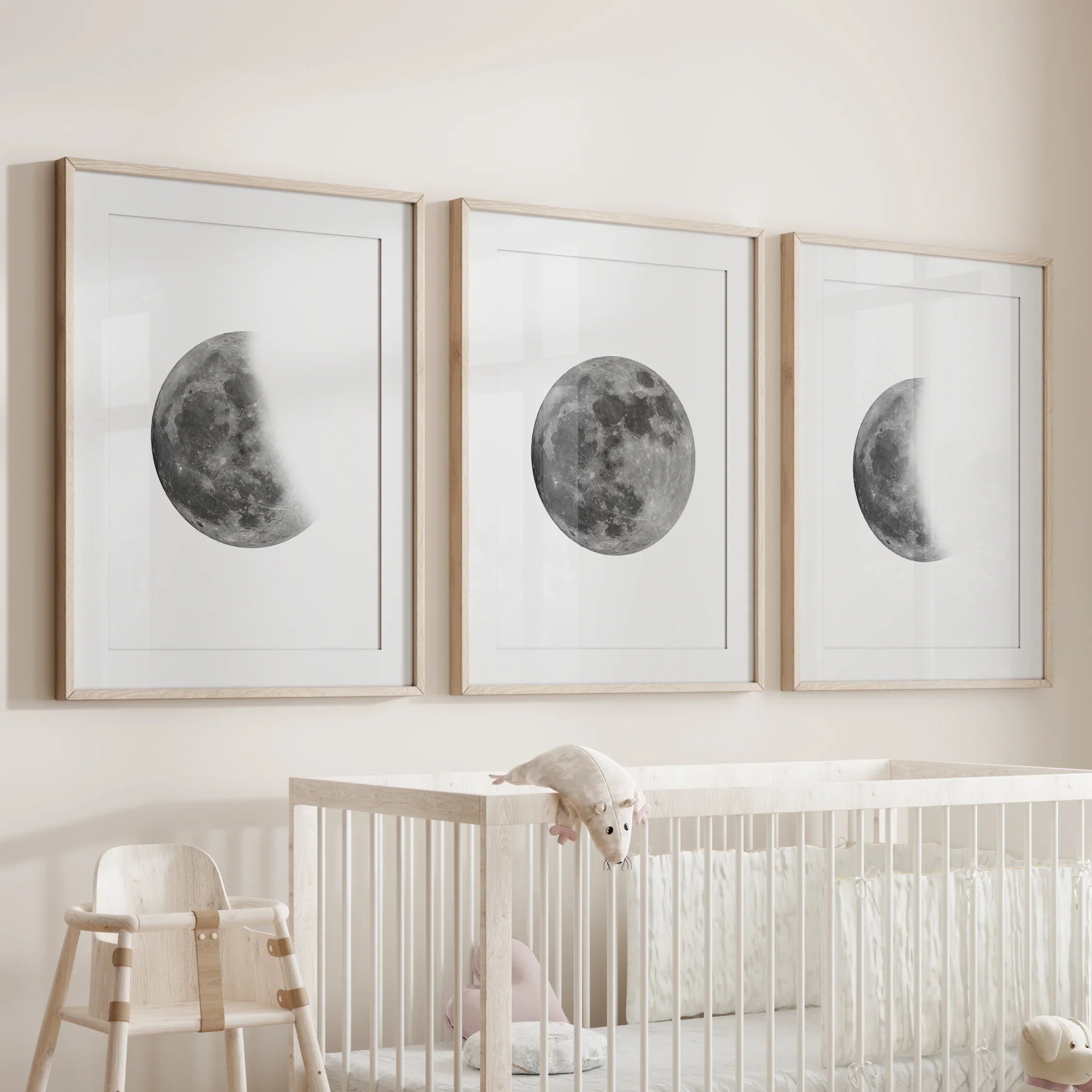 Lunar Phases 3 Piece Wall Art