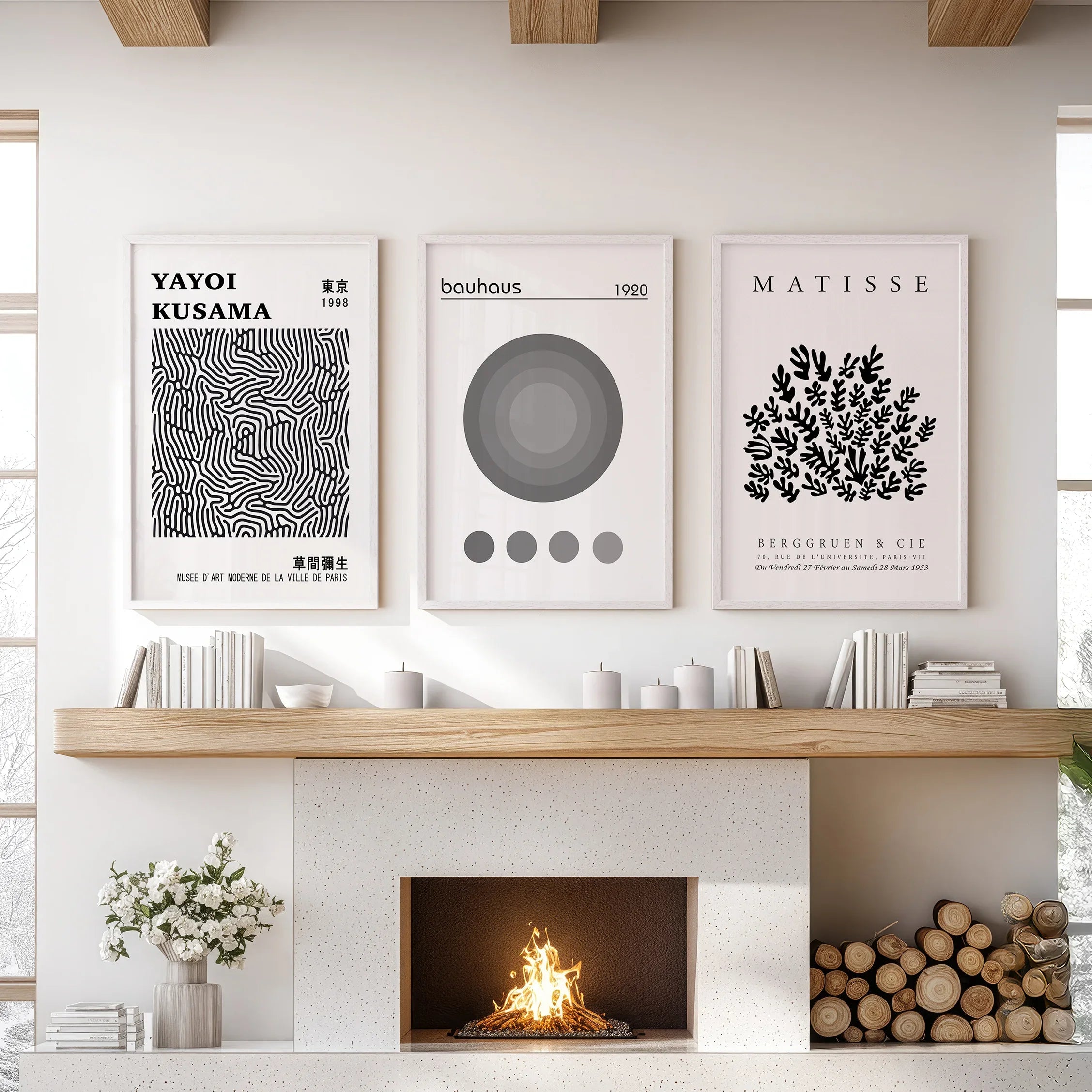 Kusama, Matisse & Bauhaus 3 Piece Wall Art