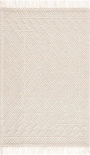 Ramsbury Beige Trellis Wool Rug