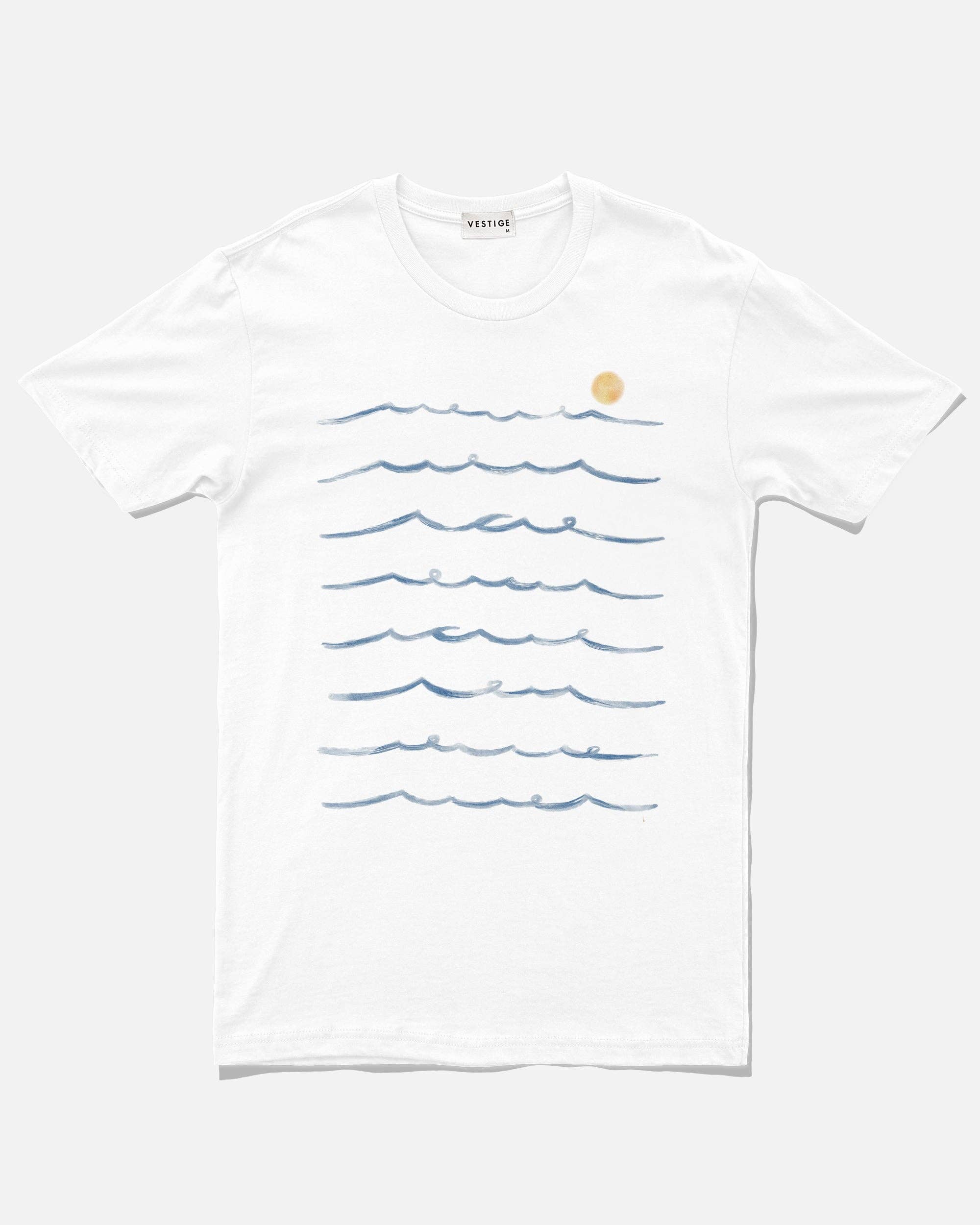 Painted Waves Tee, White