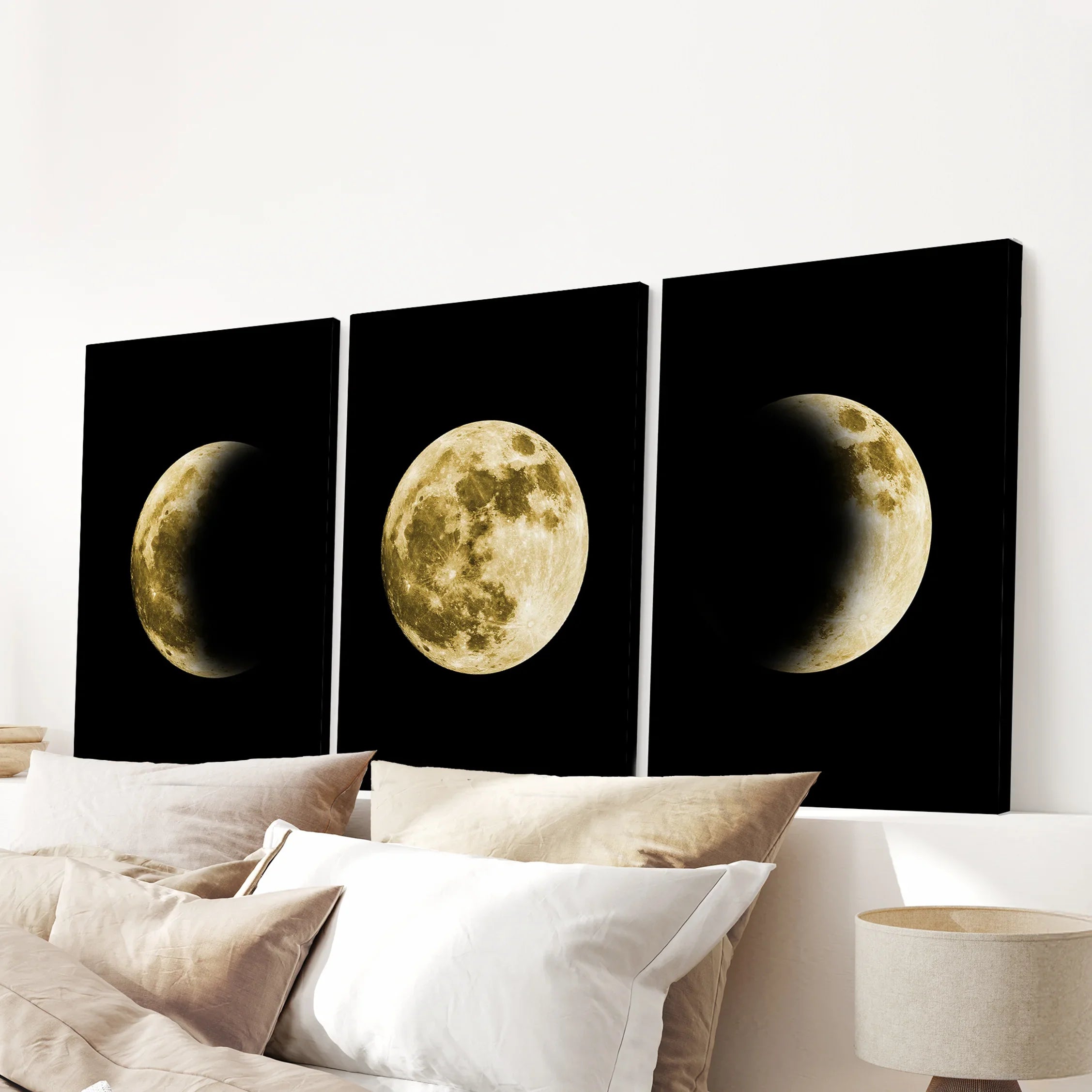 Celestial Moon 3 Piece Wall Art