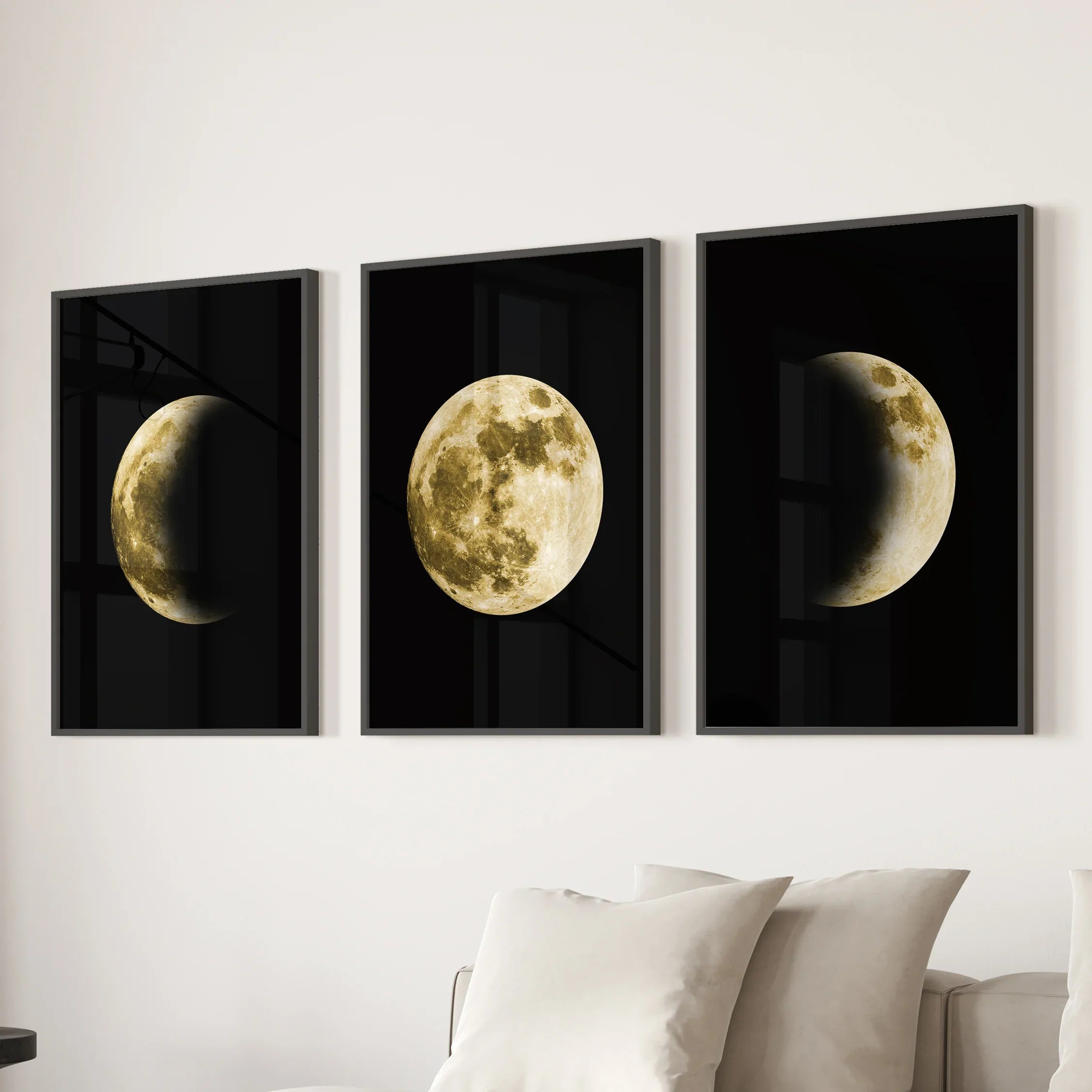 Celestial Moon 3 Piece Wall Art