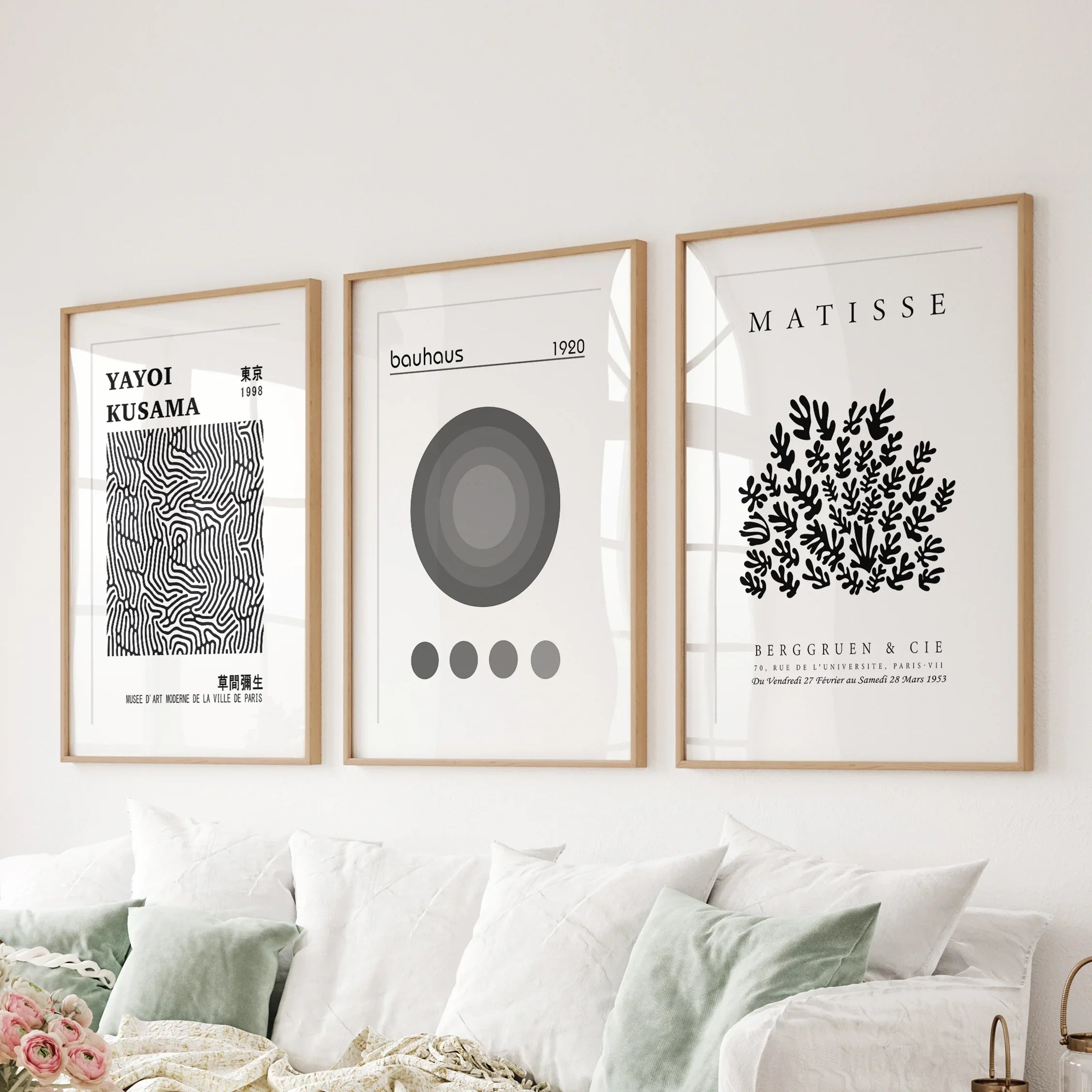 Kusama, Matisse & Bauhaus 3 Piece Wall Art