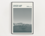 Crater Lake National Park Print, Monochrome