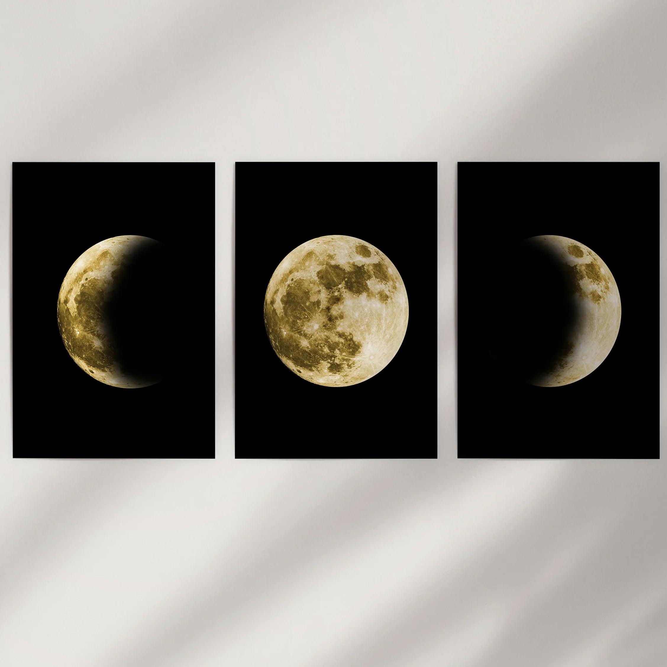 Celestial Moon 3 Piece Wall Art