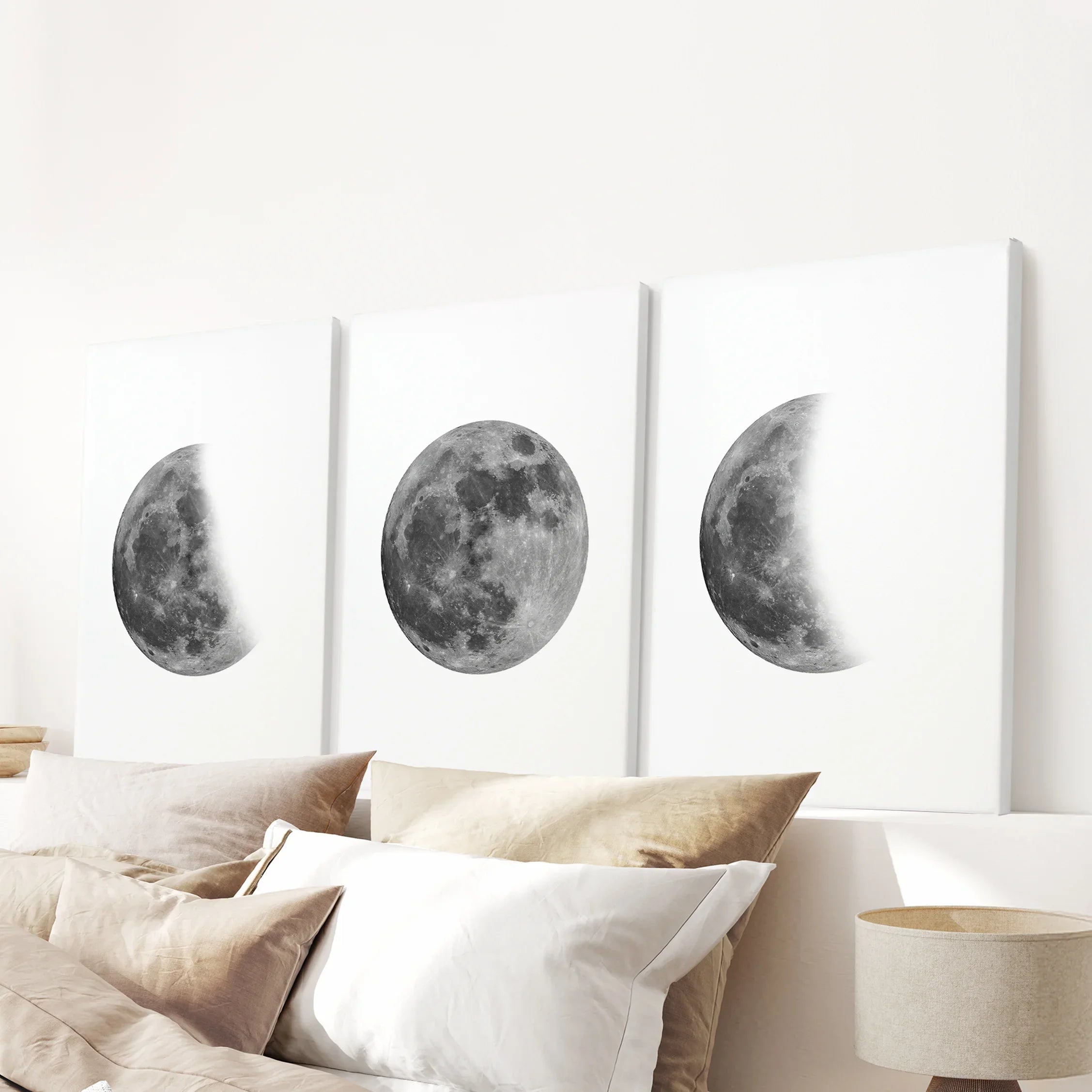 Lunar Phases 3 Piece Wall Art