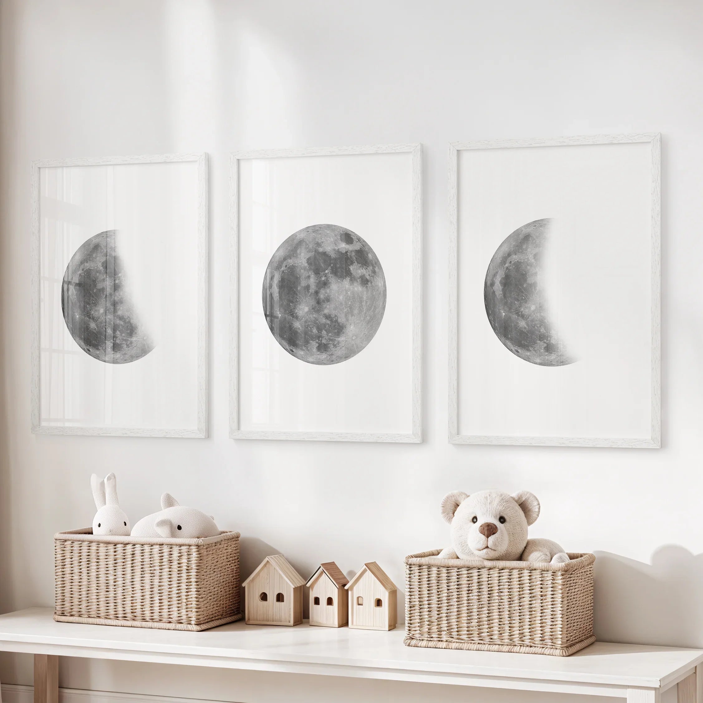 Lunar Phases 3 Piece Wall Art
