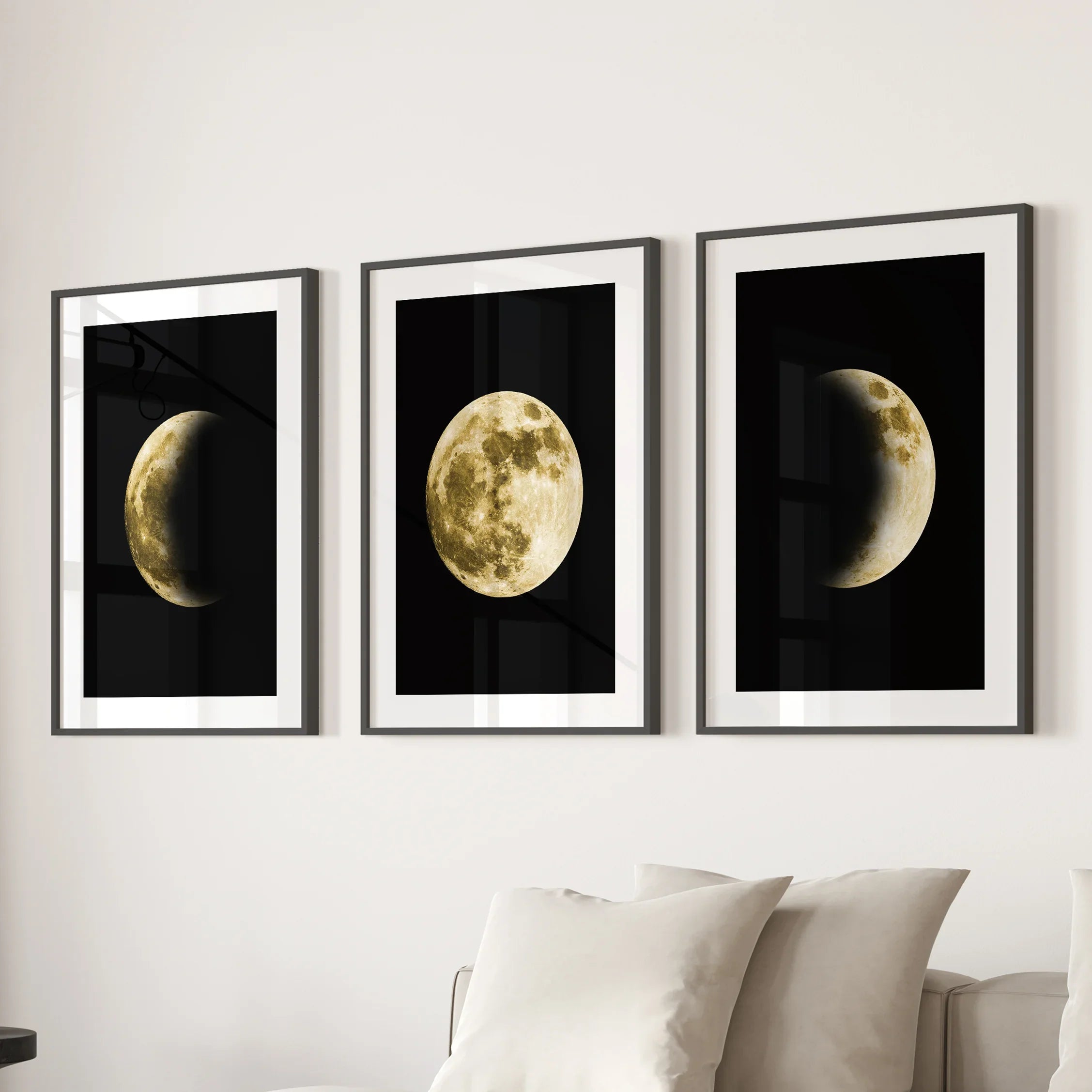 Celestial Moon 3 Piece Wall Art