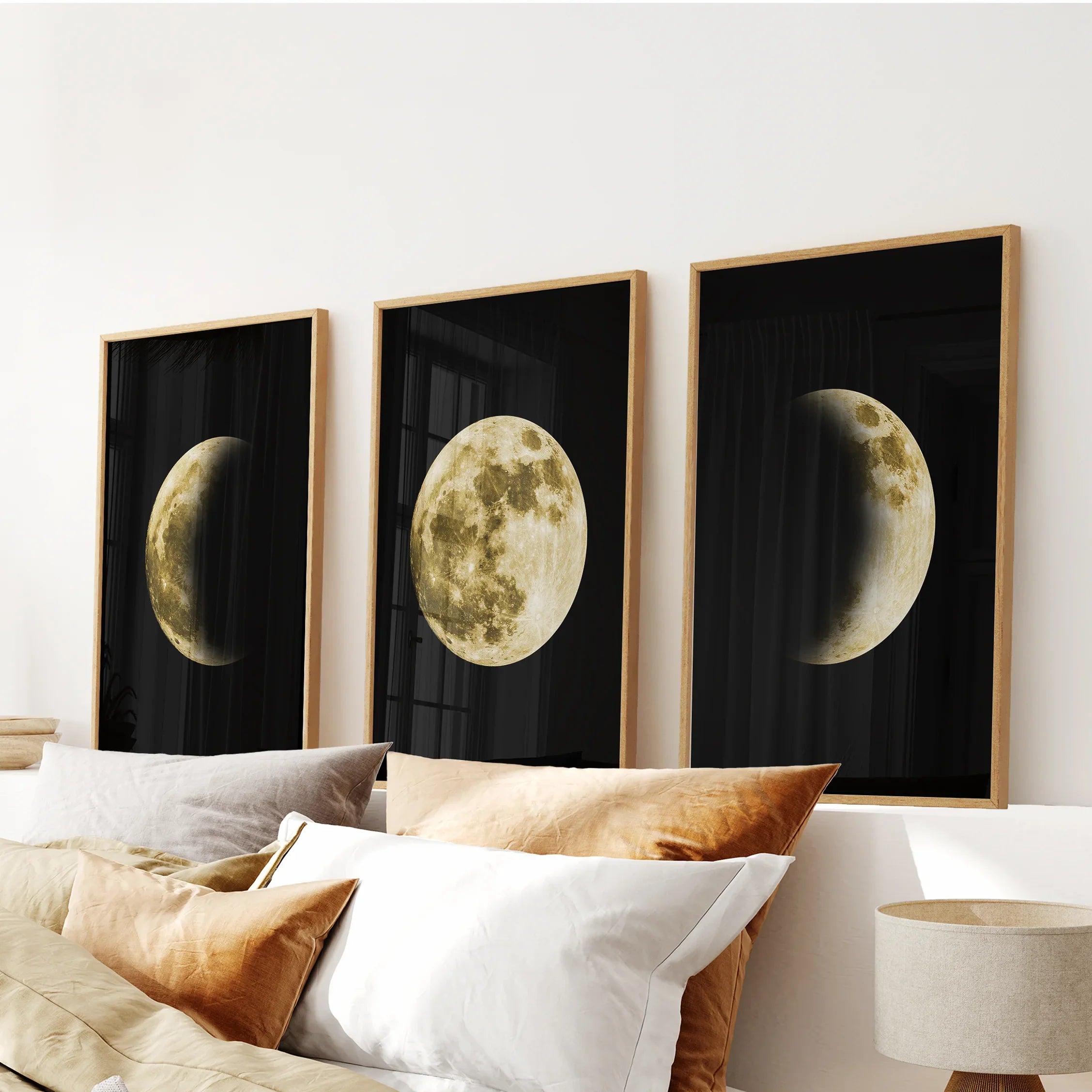 Celestial Moon 3 Piece Wall Art
