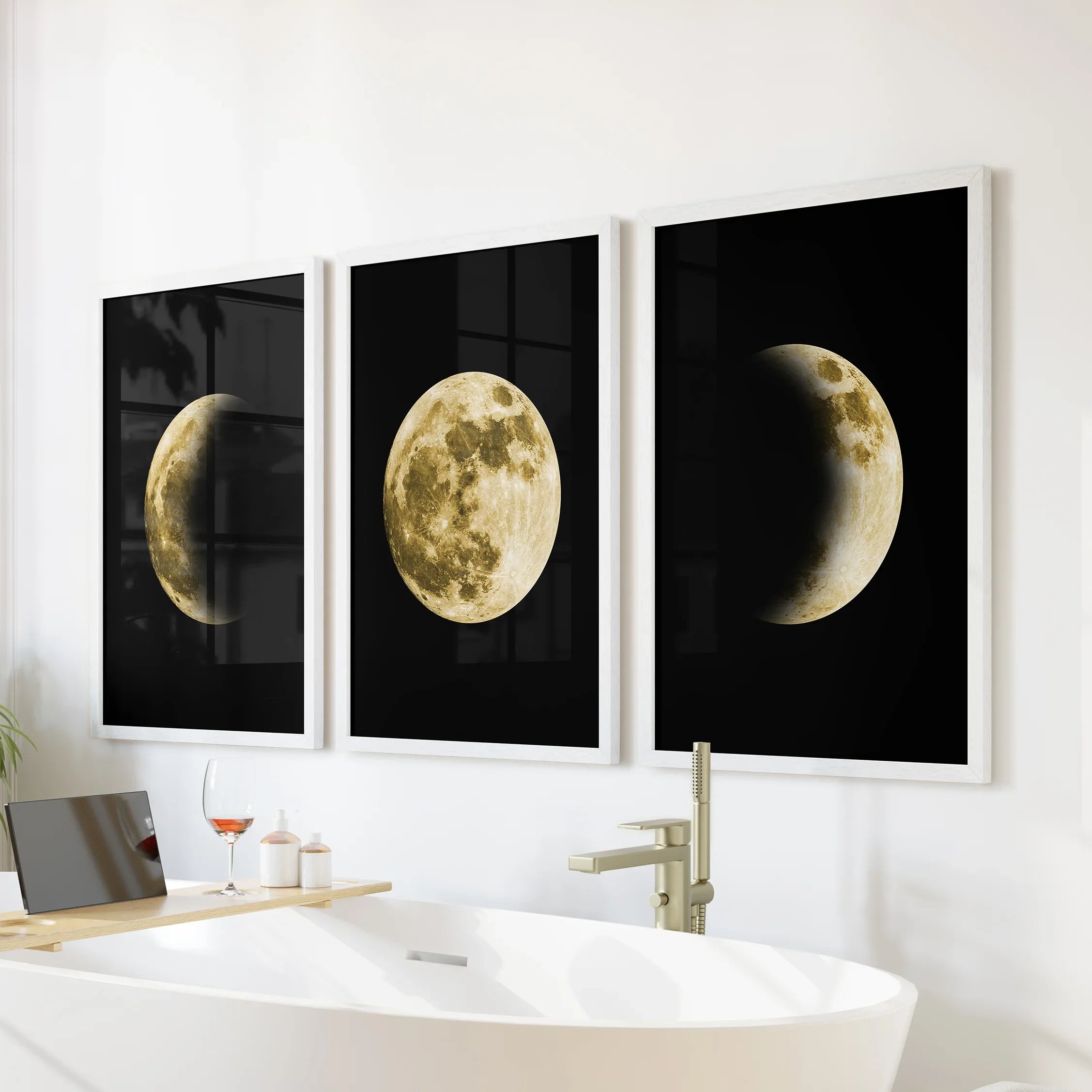 Celestial Moon 3 Piece Wall Art