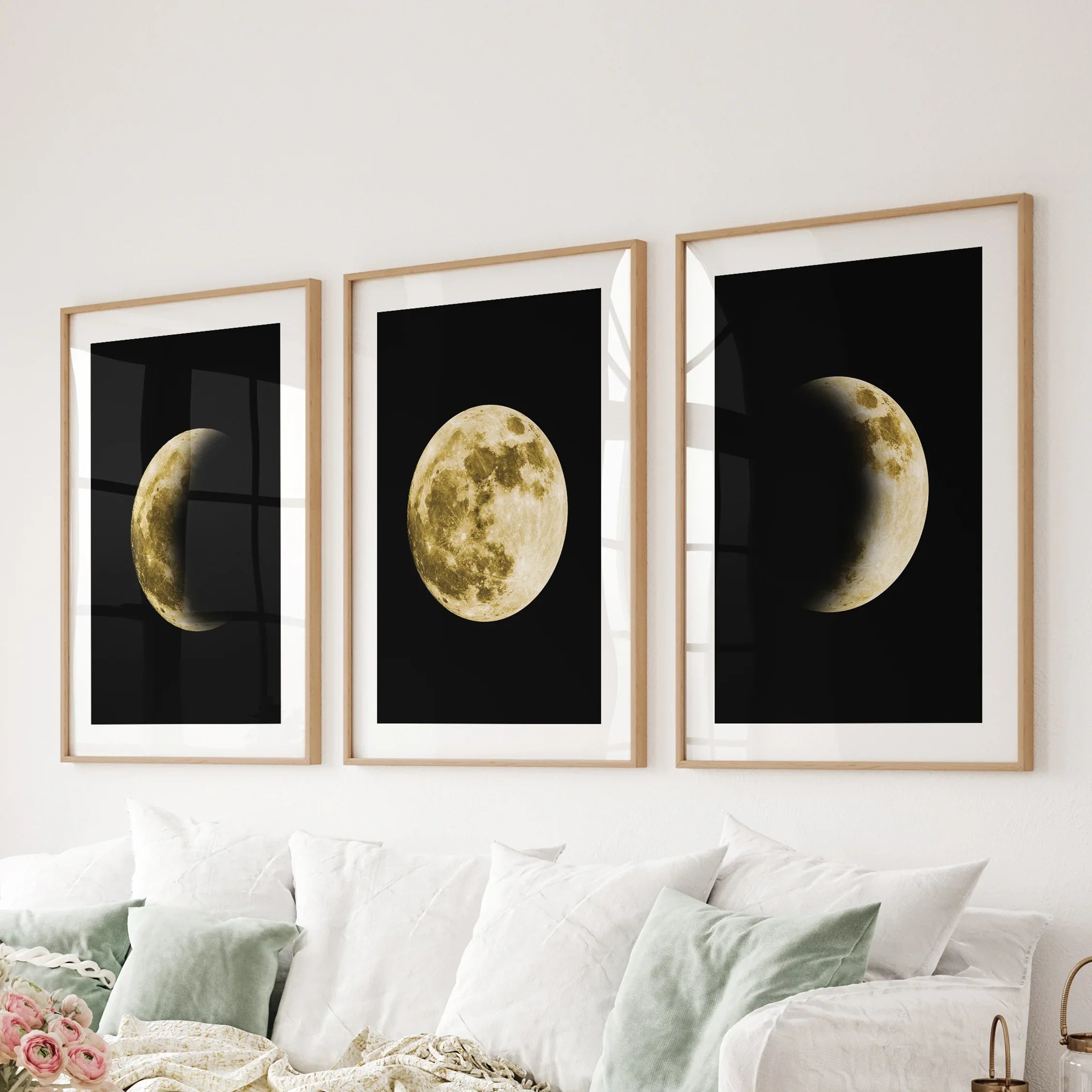 Celestial Moon 3 Piece Wall Art
