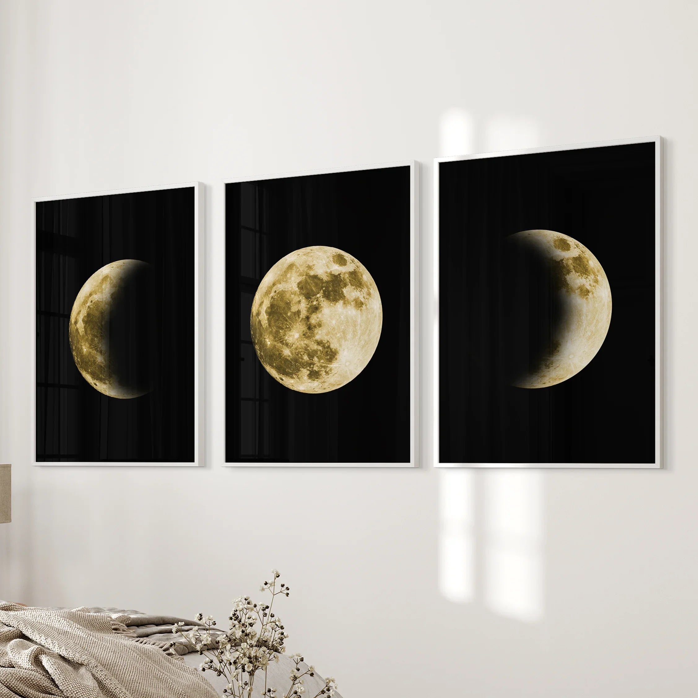 Celestial Moon 3 Piece Wall Art