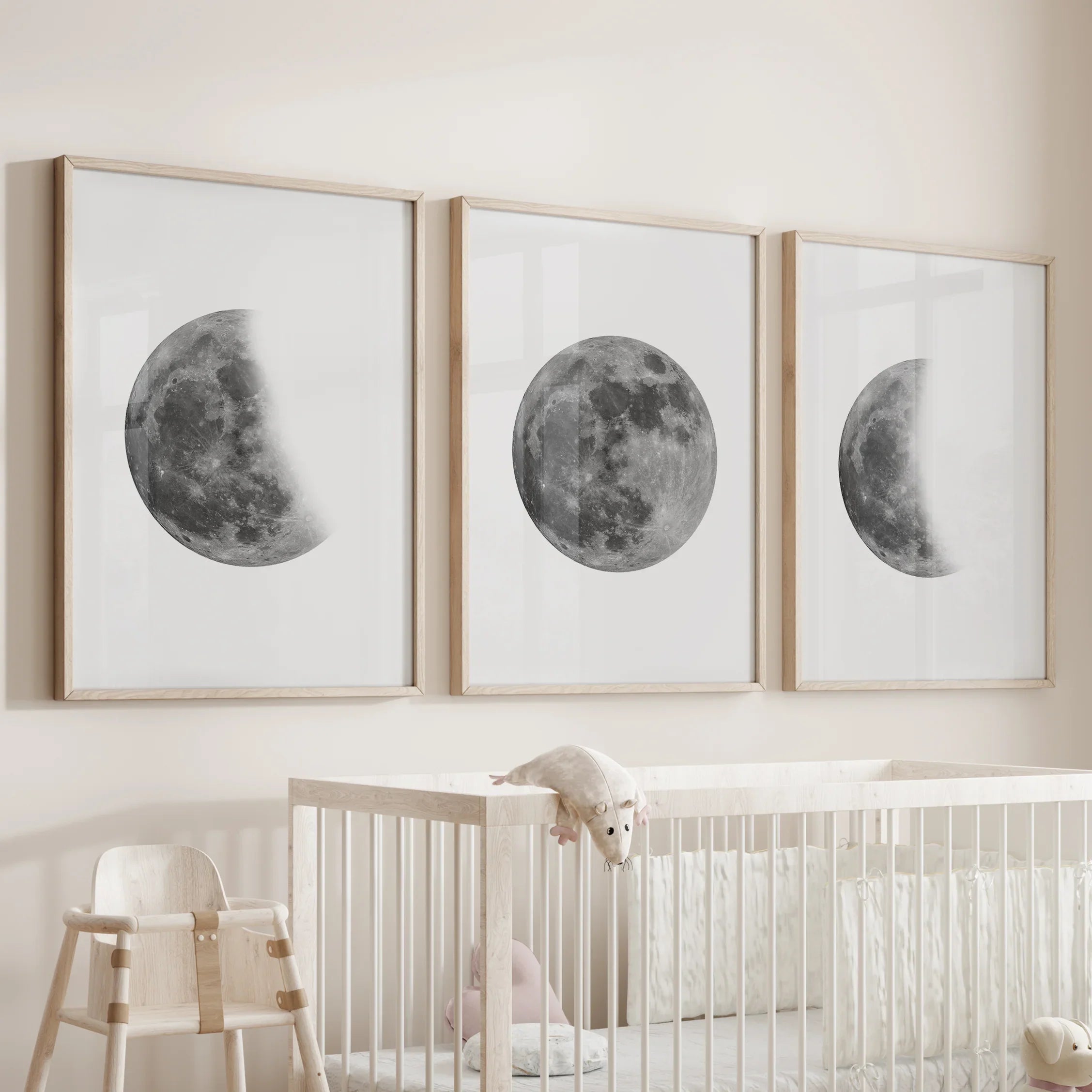 Lunar Phases 3 Piece Wall Art