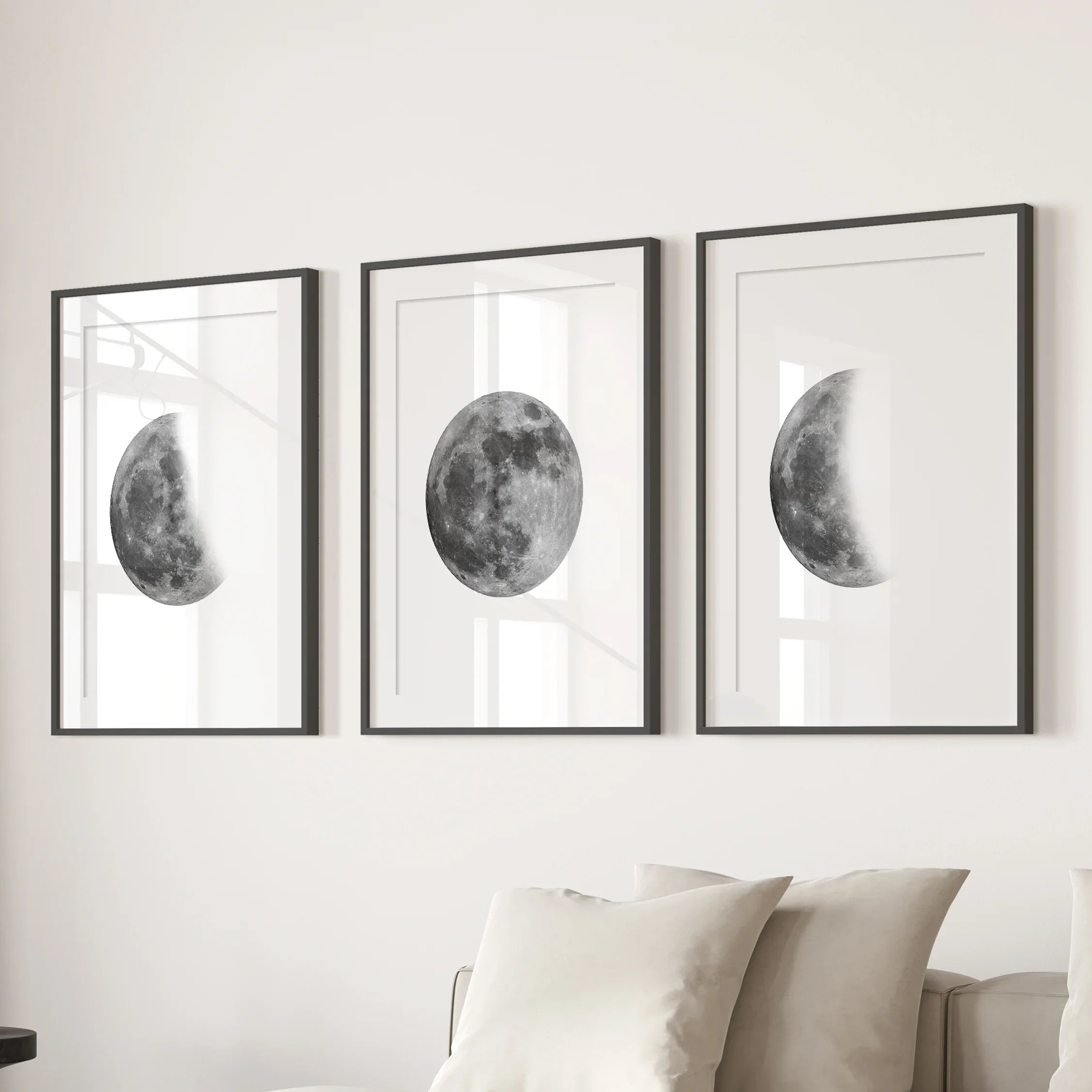 Lunar Phases 3 Piece Wall Art