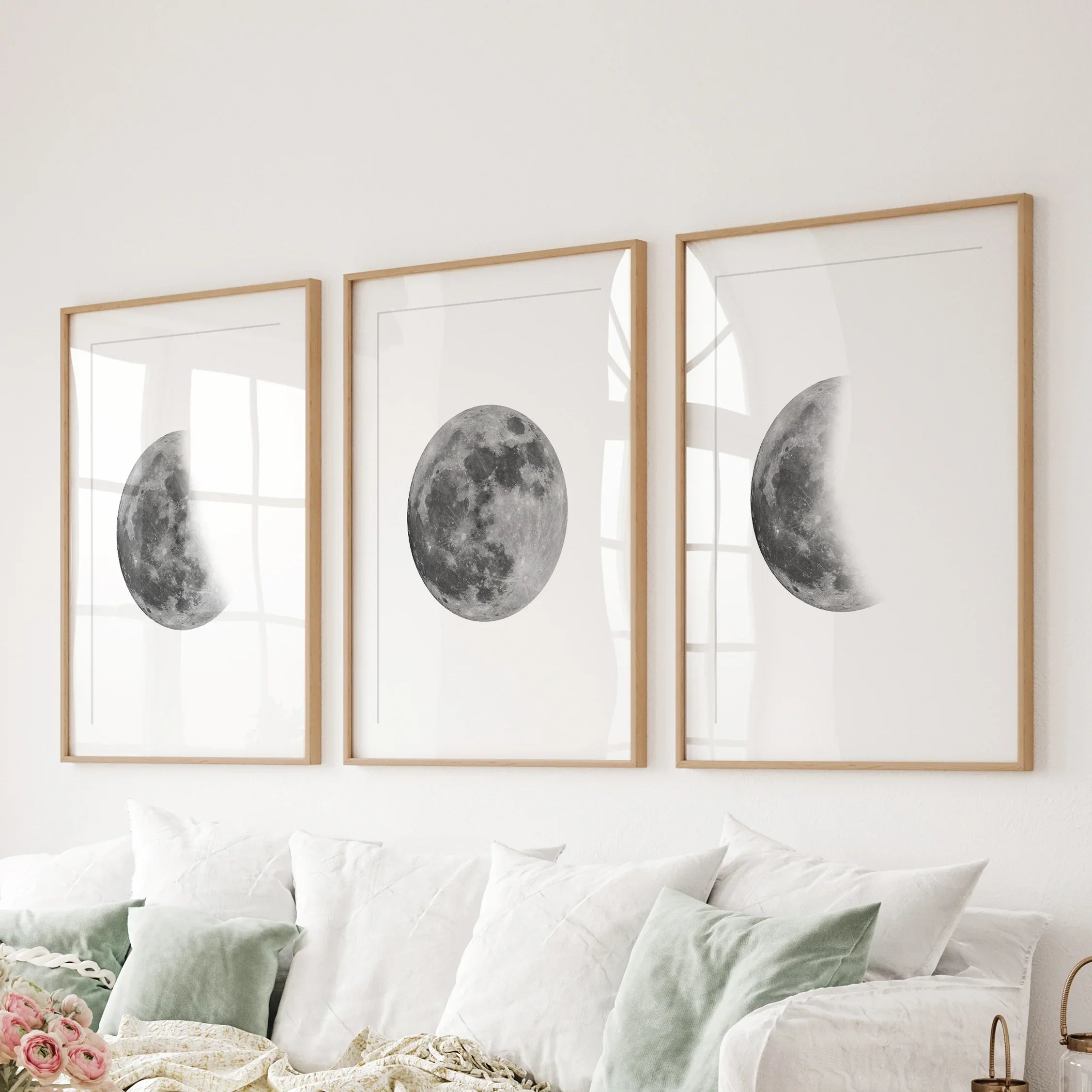 Lunar Phases 3 Piece Wall Art