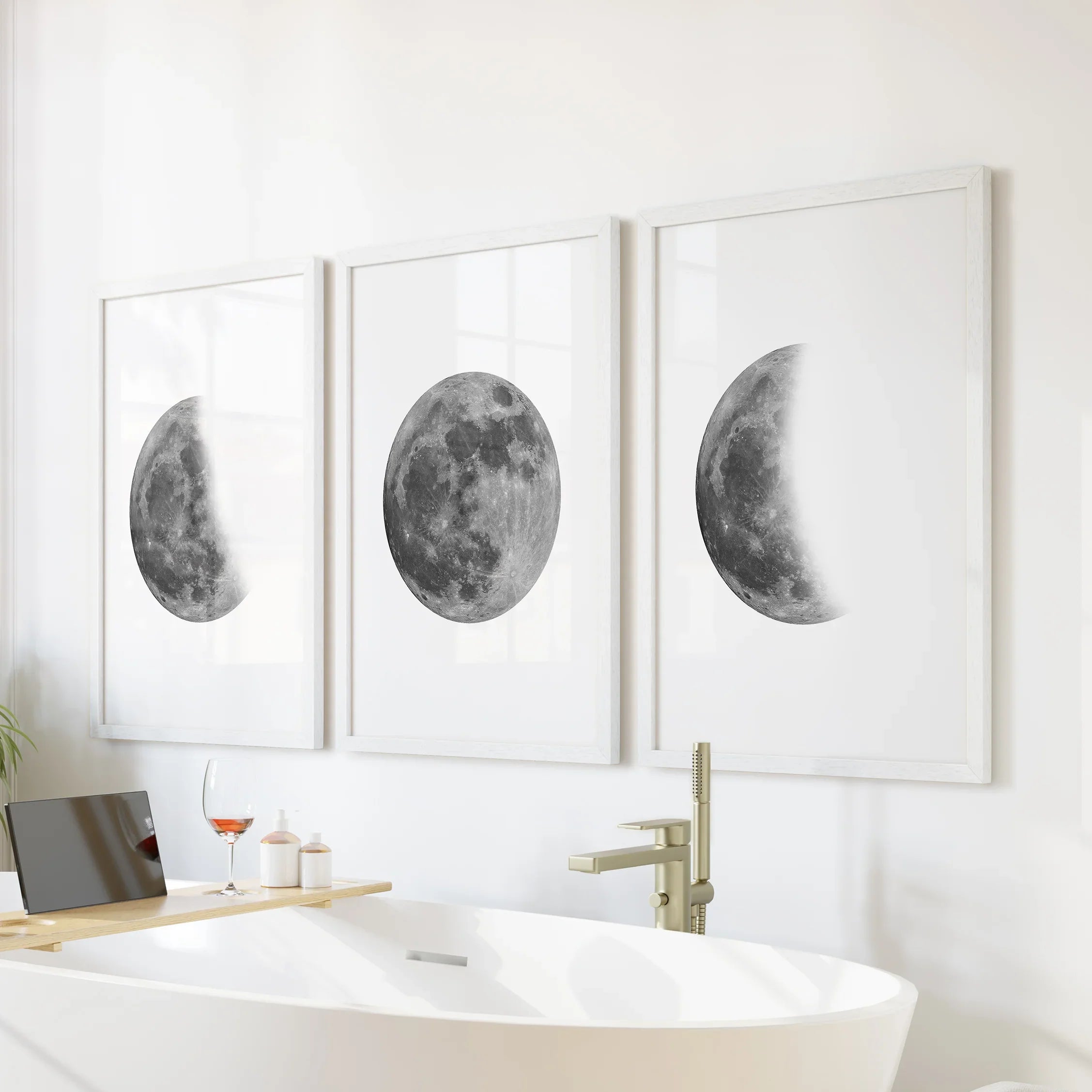 Lunar Phases 3 Piece Wall Art