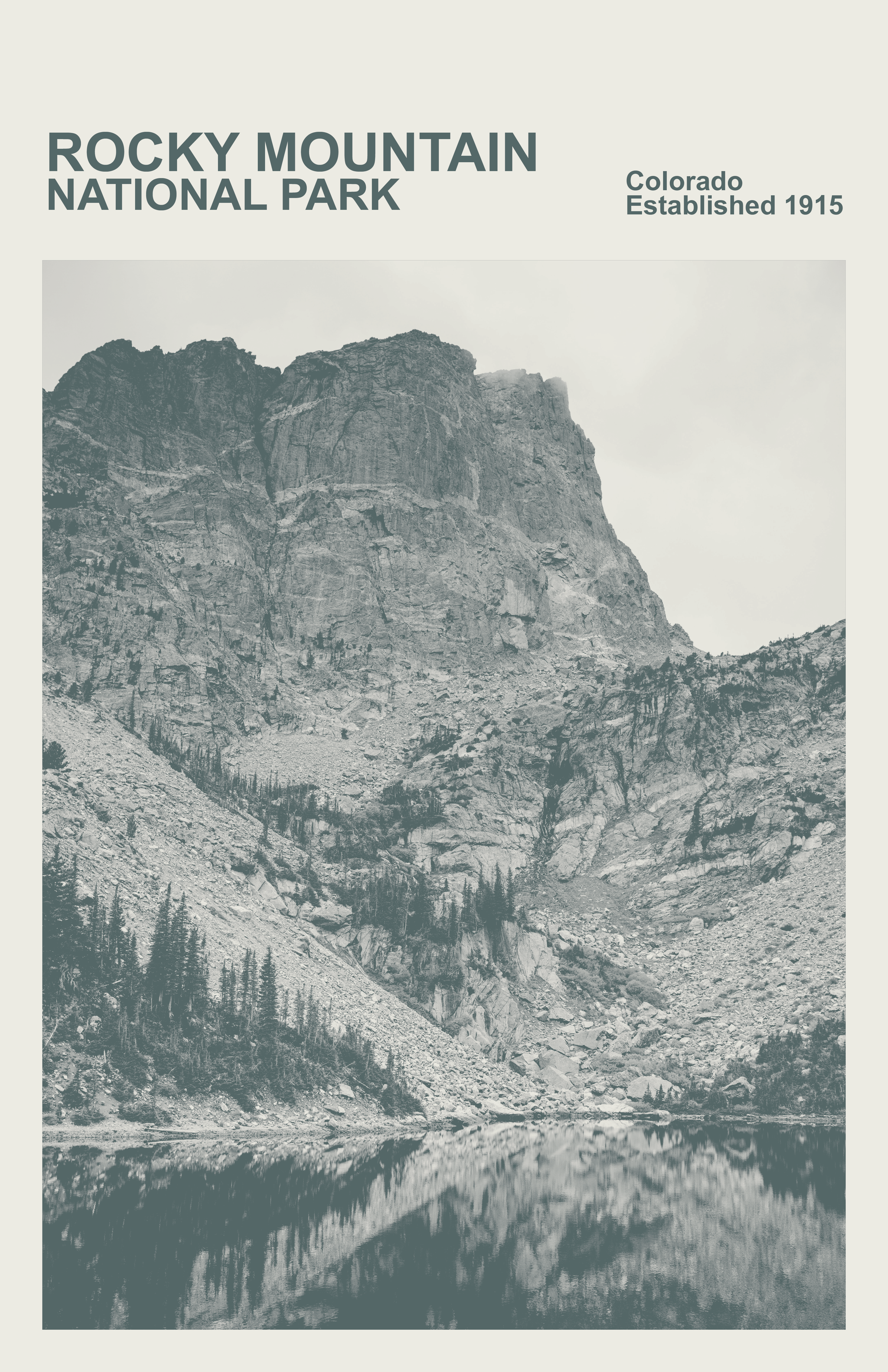 Rocky Mountain National Park Print, Monochrome