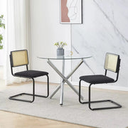 Black Mid Century Rattan Dining Chair (Set of 2)