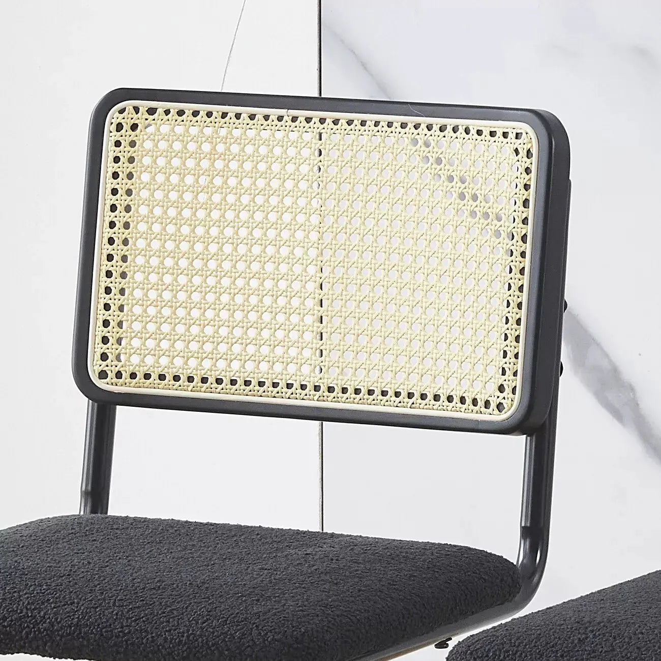 Black Mid Century Rattan Dining Chair (Set of 2)