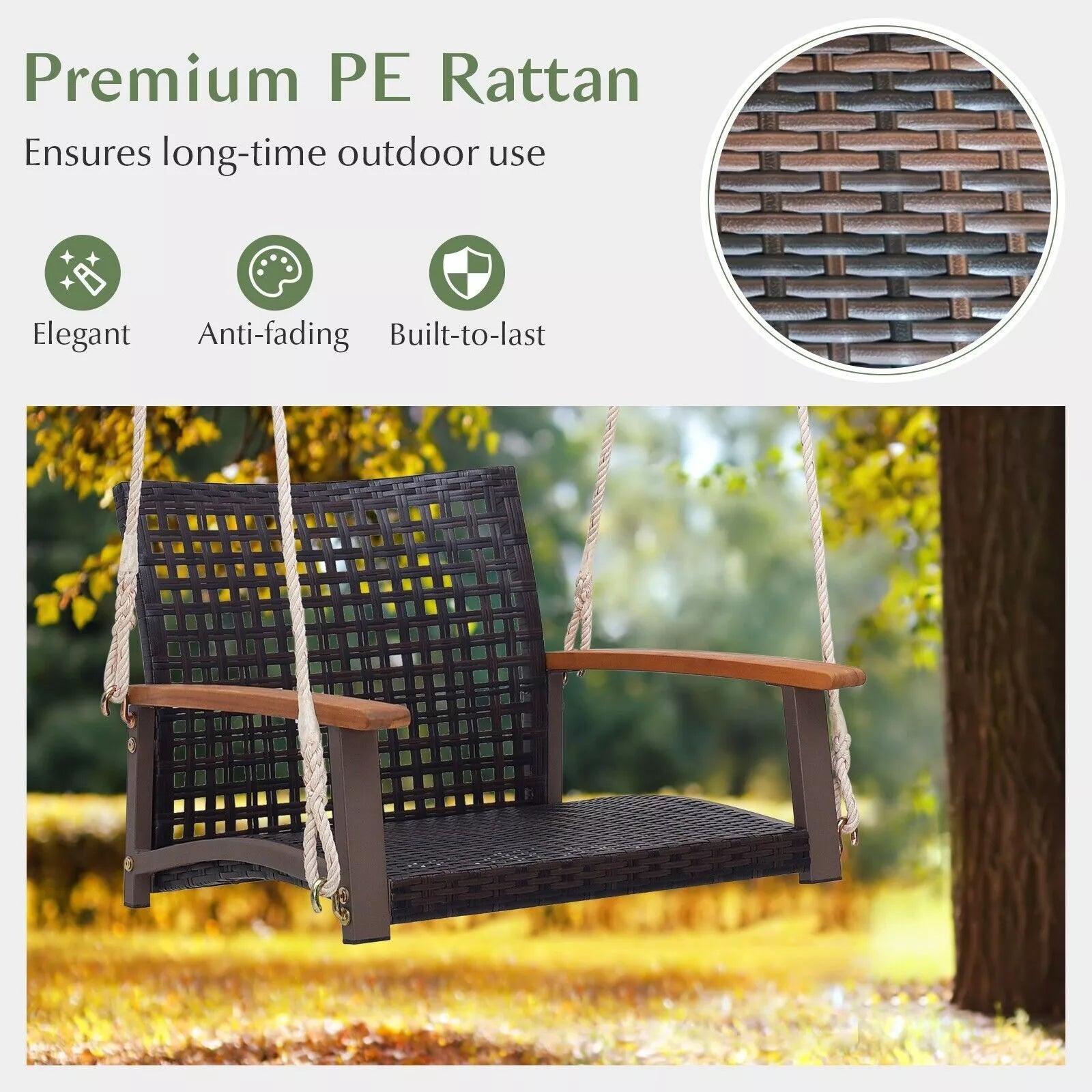 Bruce Outdoor Wooden Darden Swing Chair
