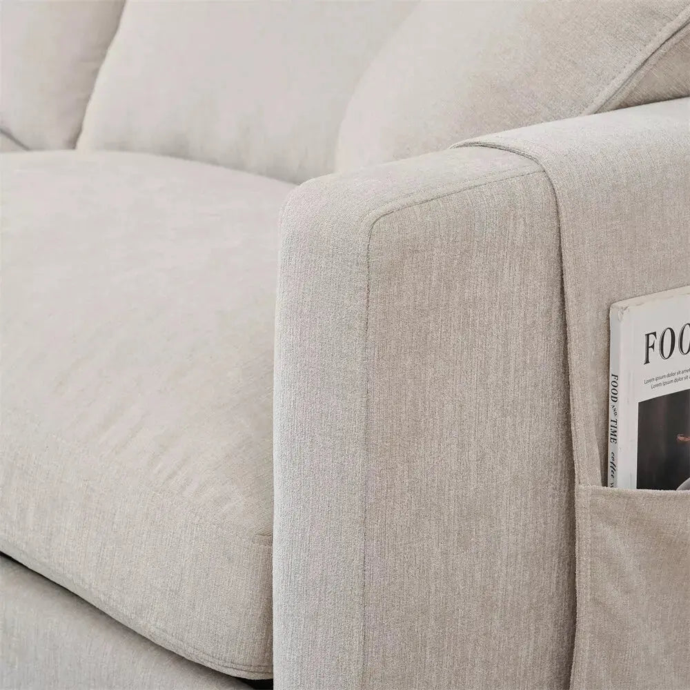 Modern Chenille L Shaped Sectional Couch