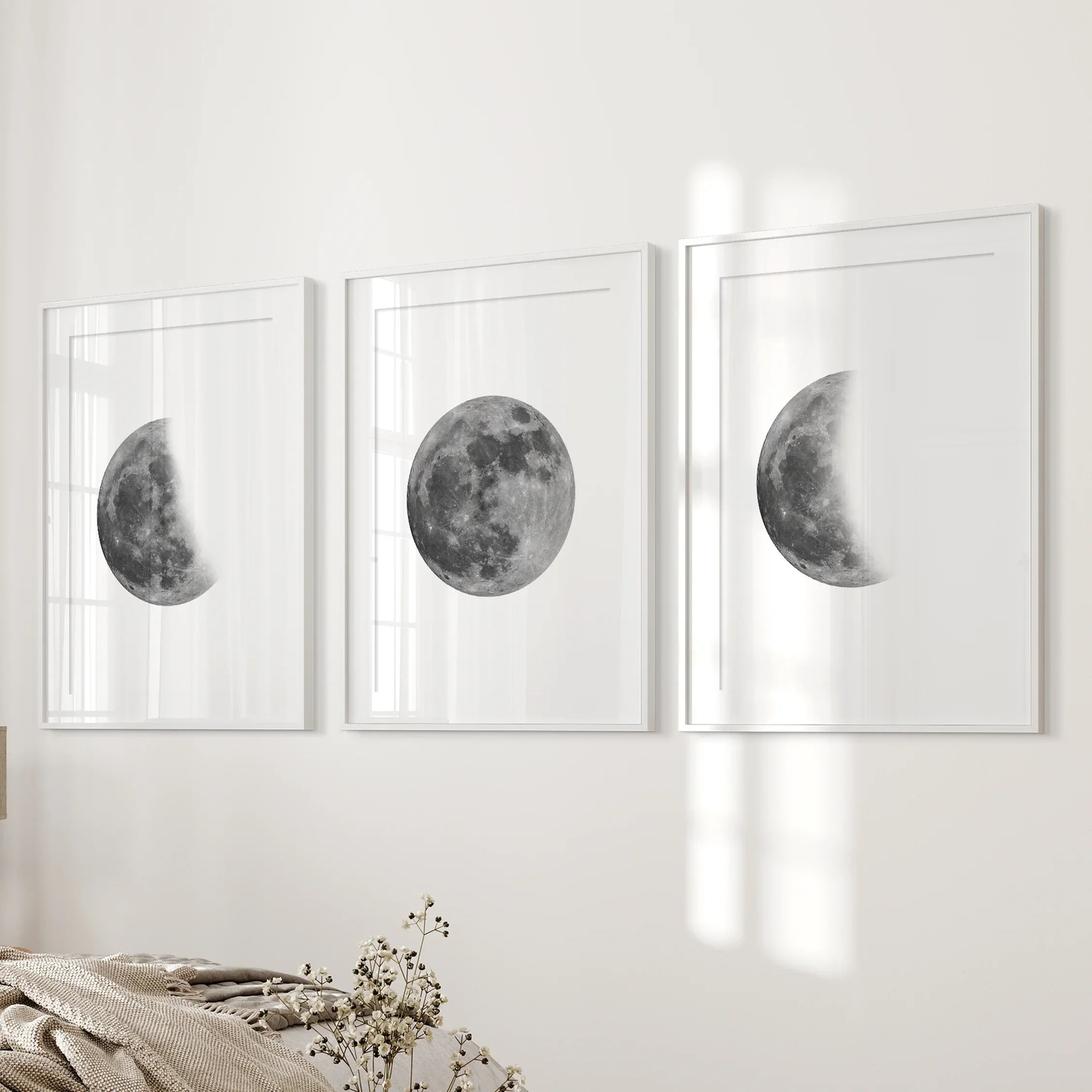 Lunar Phases 3 Piece Wall Art