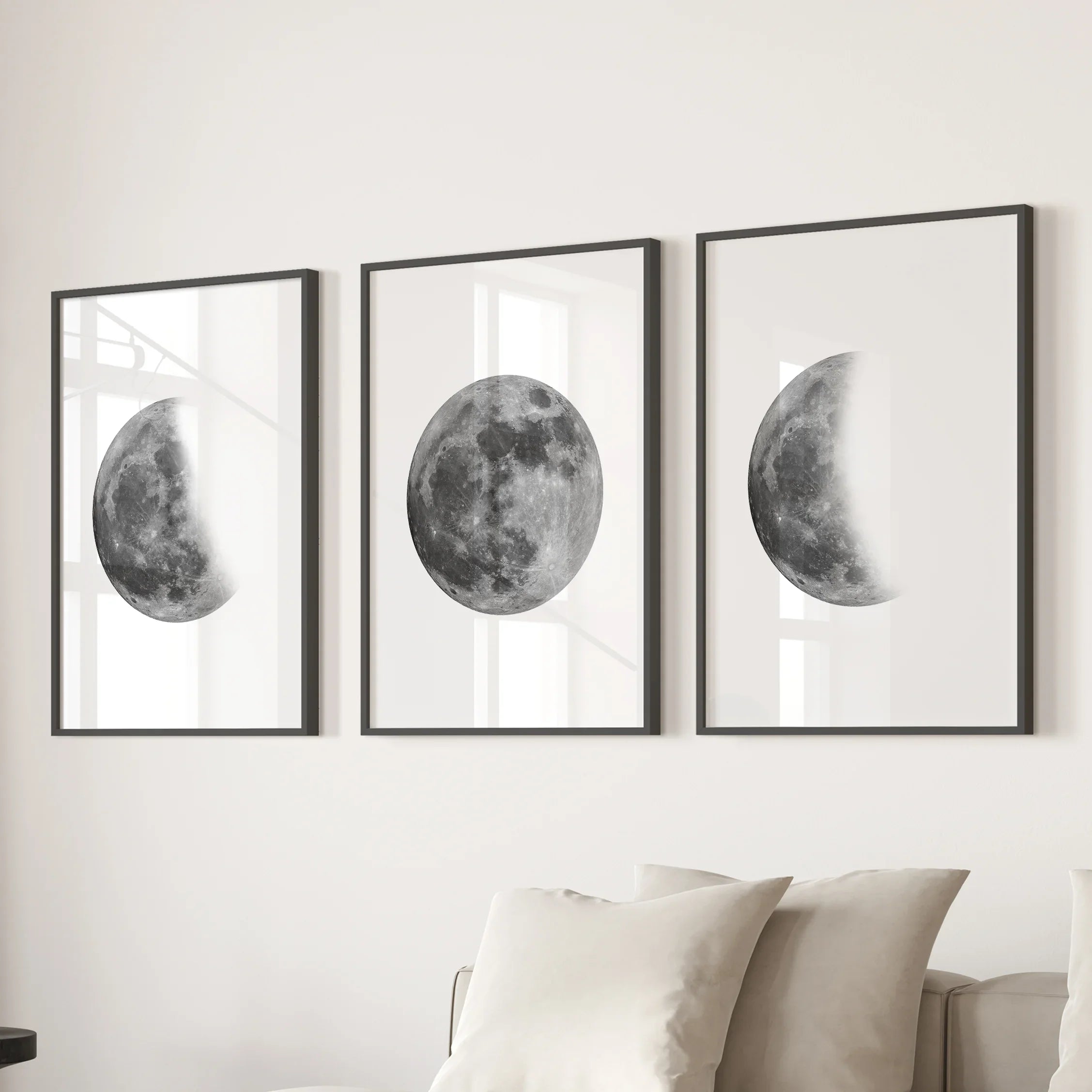 Lunar Phases 3 Piece Wall Art